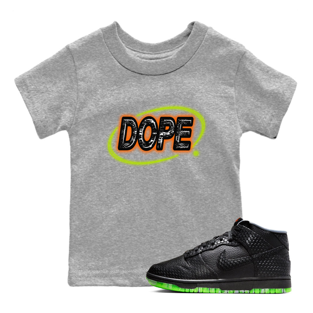 Nike Dunk Mid Halloween shirt to match jordans Dope Neon Sign sneaker tees Dunk Mid Halloween SNRT Sneaker Tees Baby Toddler Heather Grey 1 T-Shirt