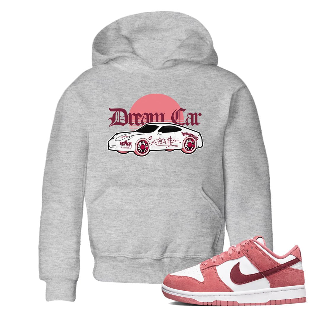 Dunk Valentines Day 2024 shirt to match jordans Dream Car sneaker tees Dunk Valentines Day 2024 SNRT sneaker release tees baby toddler Heather Grey 1 cotton Shirt