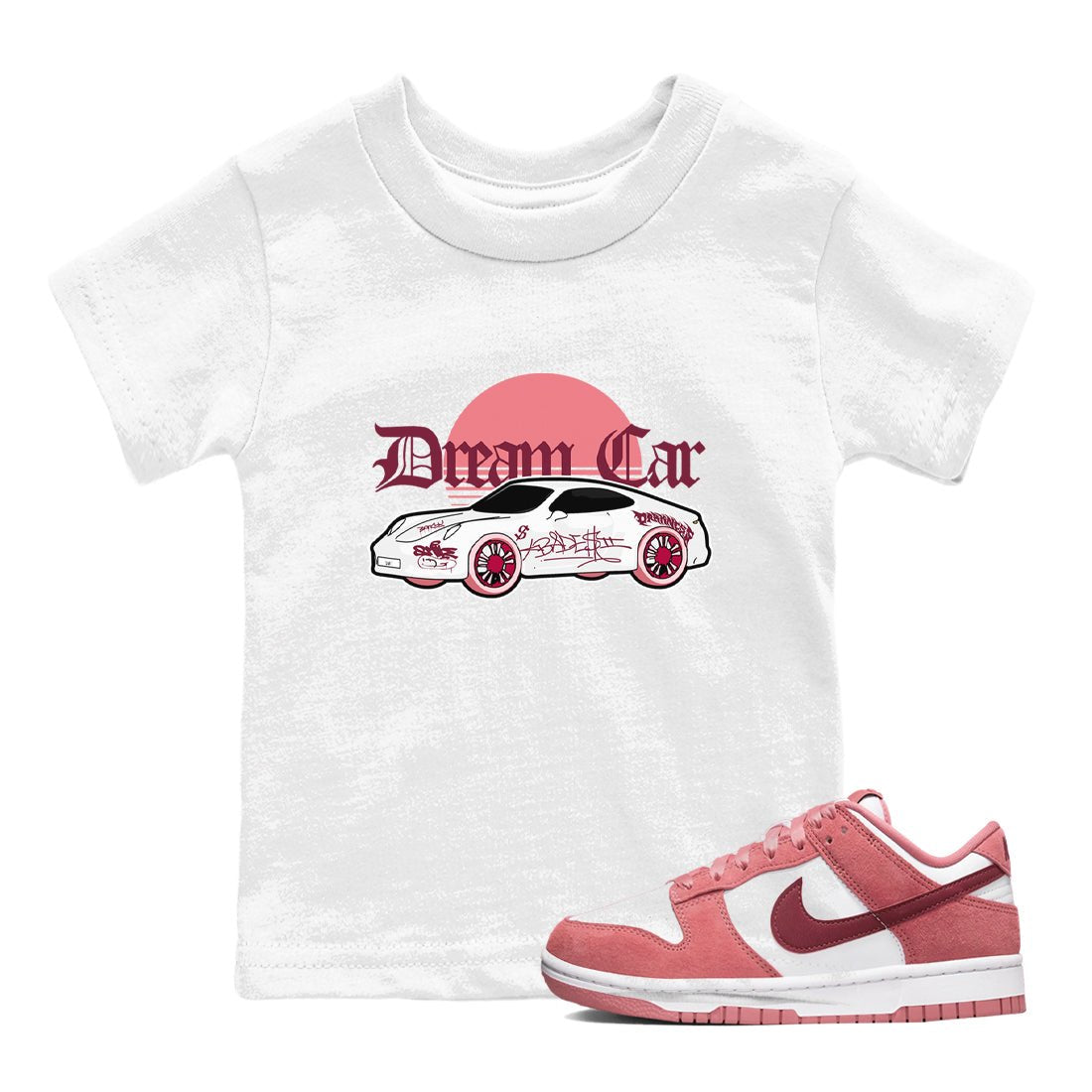 Dunk Valentines Day 2024 shirt to match jordans Dream Car sneaker tees Dunk Valentines Day 2024 SNRT sneaker release tees baby toddler White 1 cotton Shirt