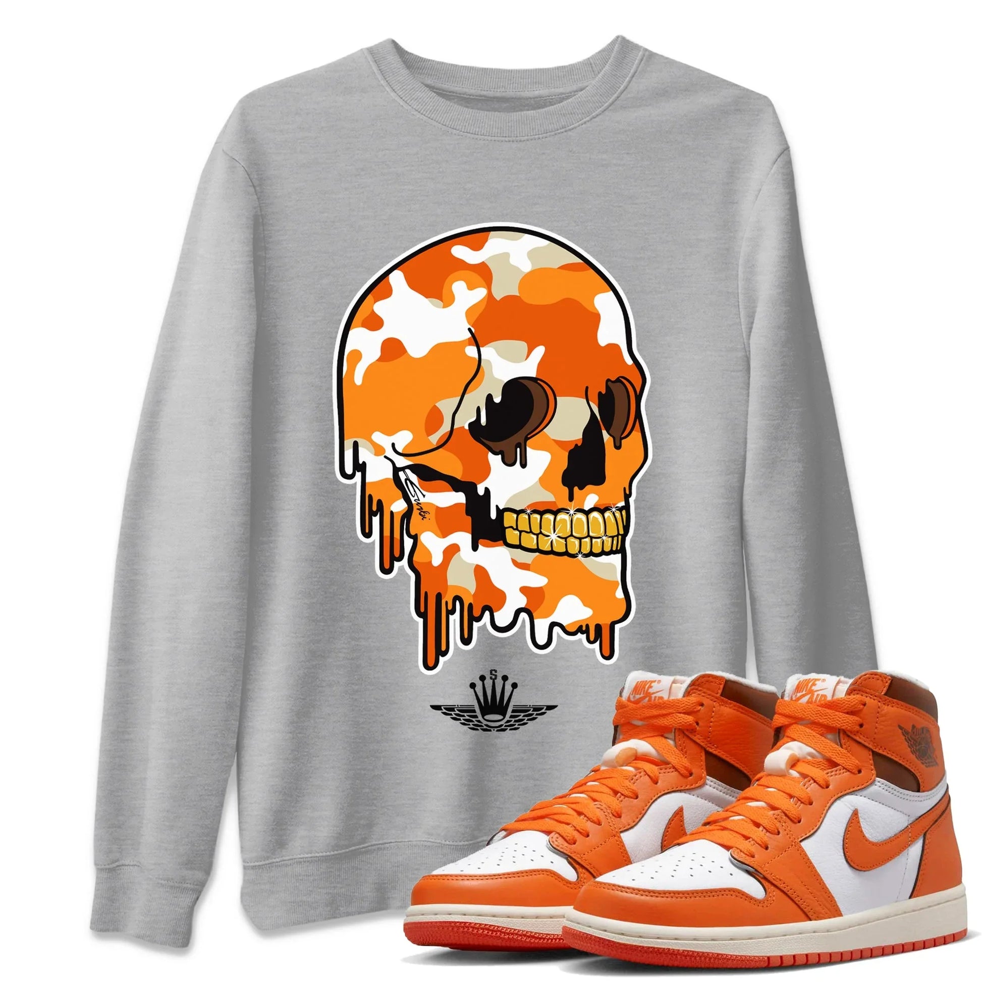 Jordan 1 Starfish unique Halloween sneaker tee Dripping Camo Skull Sneaker Tees Jordan 1 Starfish Sneaker Release Tees Unisex Shirts