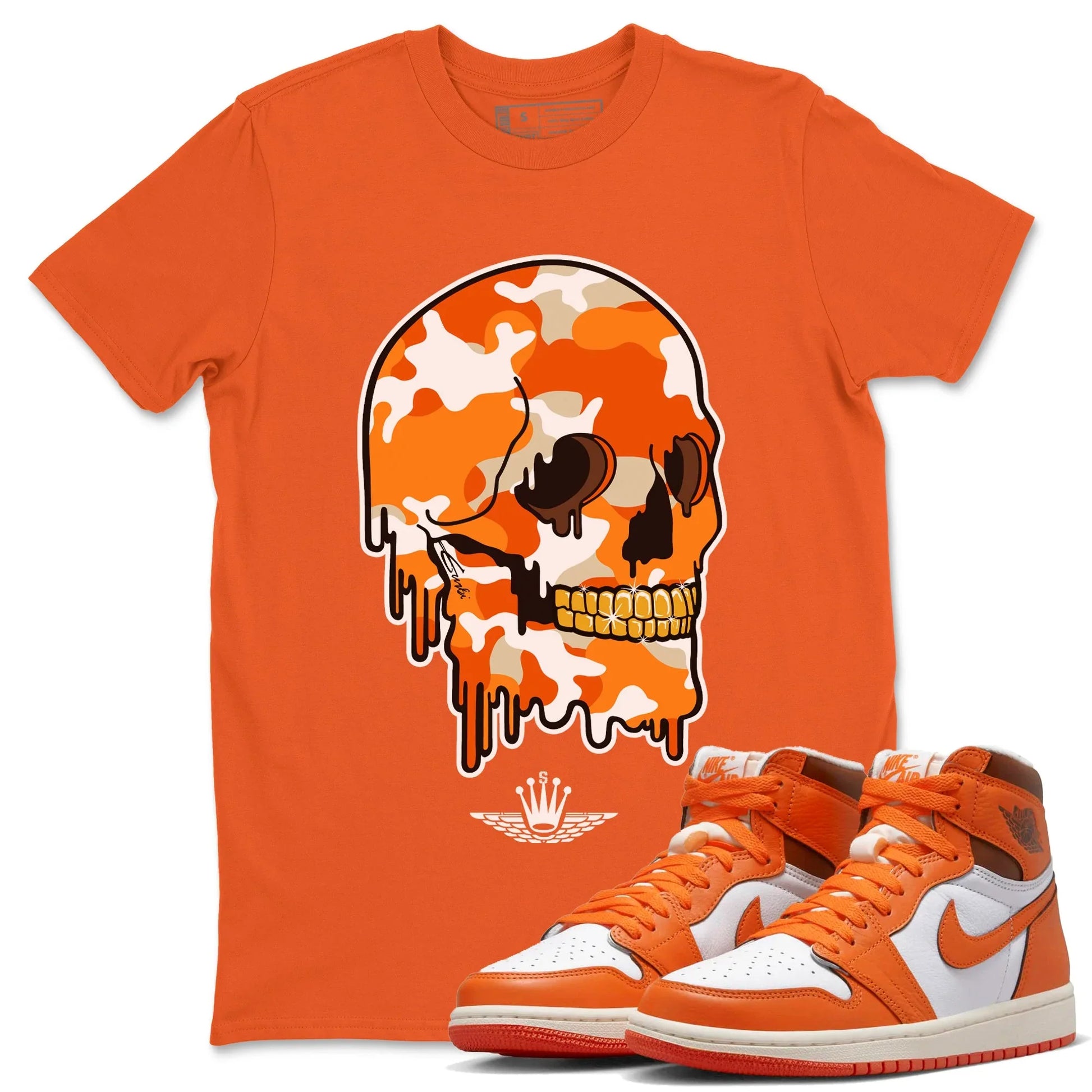 Jordan 1 Starfish unique Halloween sneaker tee Dripping Camo Skull Sneaker Tees Jordan 1 Starfish Sneaker Release Tees Unisex Shirts
