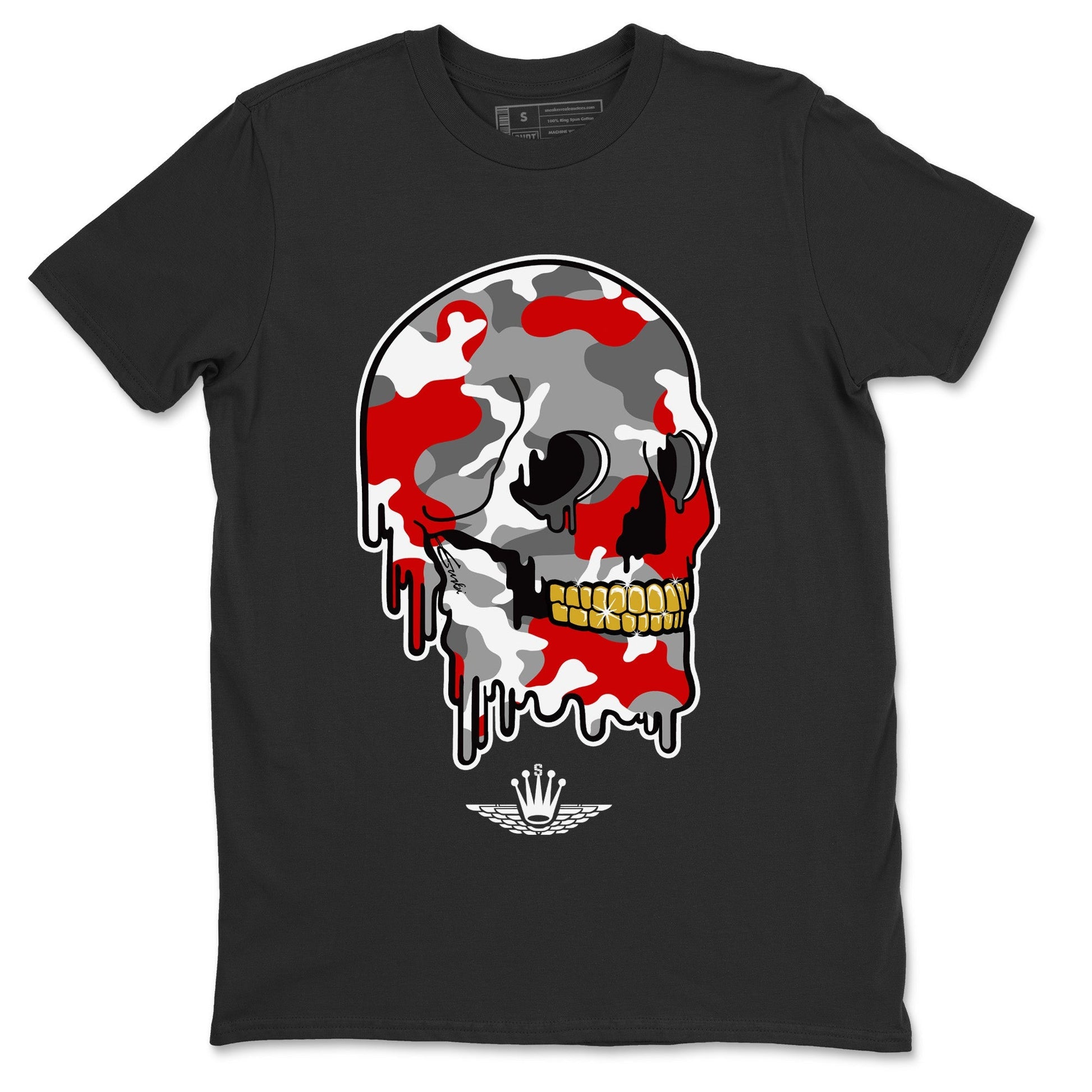 Jordan 9 Fire Red unique Halloween sneaker tee Dripping Camo Skull Sneaker Tees Jordan 9 Fire Red Sneaker Release Tees Unisex Shirts