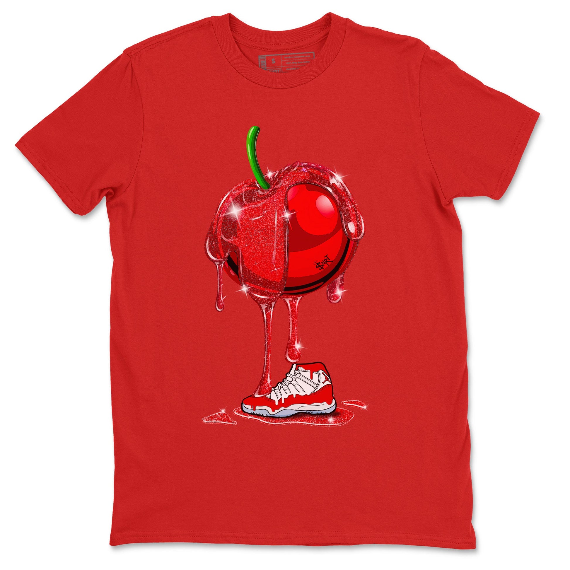 Air Jordan 11 Cherry Sneaker Match Tees Dripping Cherries Sneaker Tees 11s Retro Cherry SNRT Sneaker Release Tees Unisex Shirts Red 2