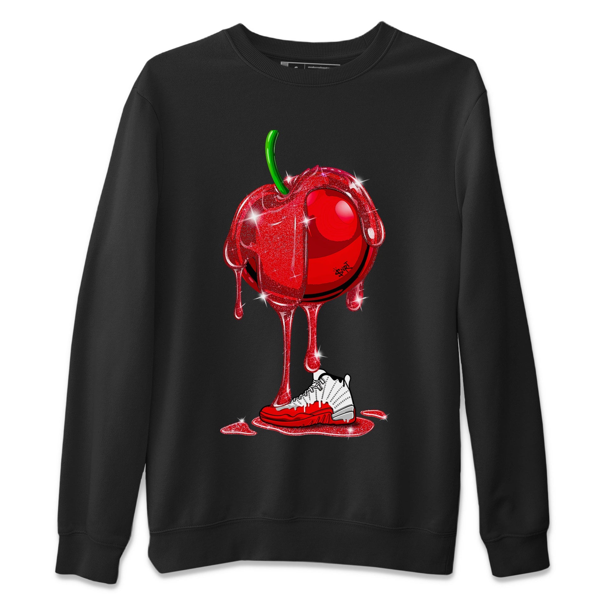 Air Jordan 12 Cherry Sneaker Match Tees Dripping Cherries Sneaker Tees Air Jordan 12 Cherry SNRT Sneaker Release Tees Unisex Shirts Black 2