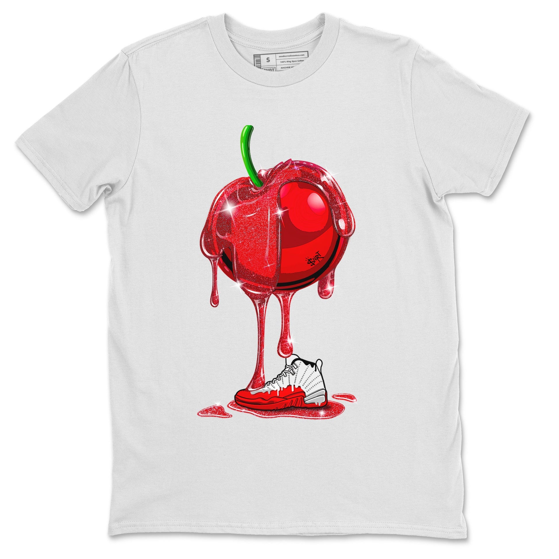 Air Jordan 12 Cherry Sneaker Match Tees Dripping Cherries Sneaker Tees Air Jordan 12 Cherry SNRT Sneaker Release Tees Unisex Shirts White 2
