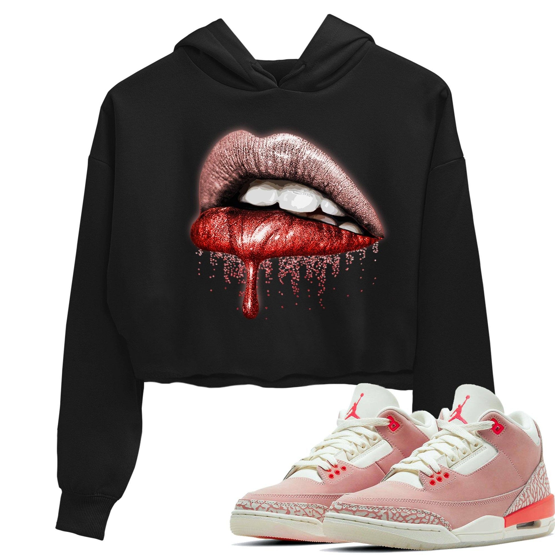 Jordan 3 Rust Pink Sneaker Match Tees Dripping Lips Sneaker Tees Jordan 3 Rust Pink Sneaker Release Tees Women's Shirts