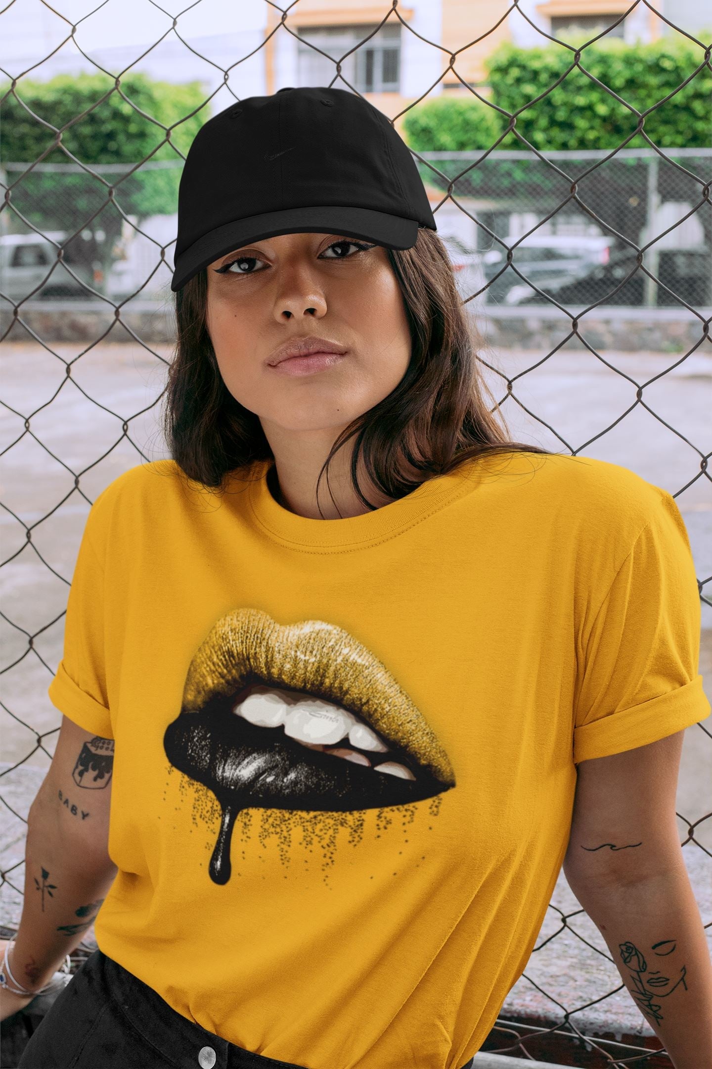 Dunk Championship Goldenrod Sneaker Match Tees Dripping Lips Sneaker Tees Dunk Championship Goldenrod Sneaker Release Tees Unisex Shirts