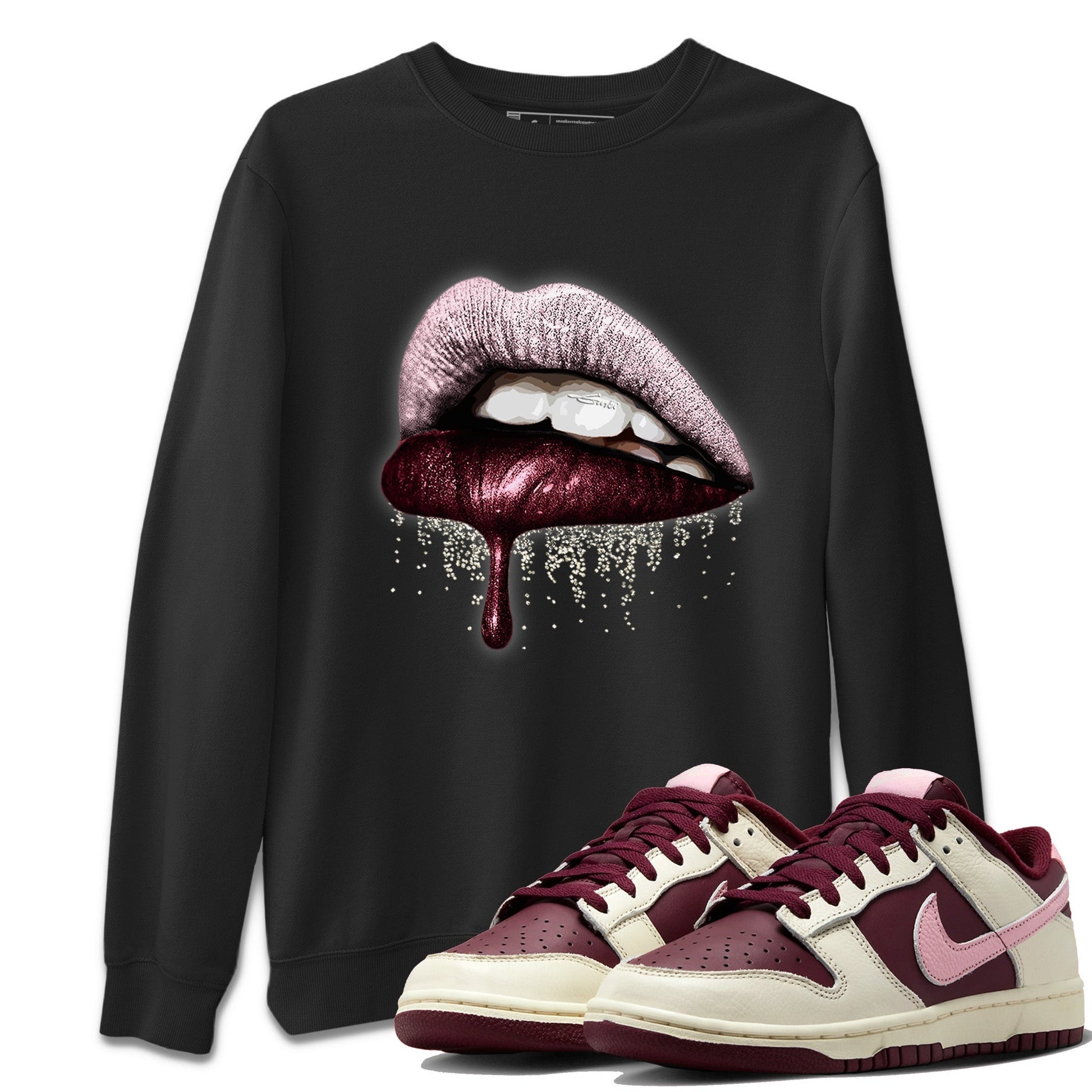Dunk Valentines Day Sneaker Match Tees Dripping Lips Sneaker Tees Nike Dunk Valentine's Day Sneaker SNRT Sneaker Tees Unisex Shirts