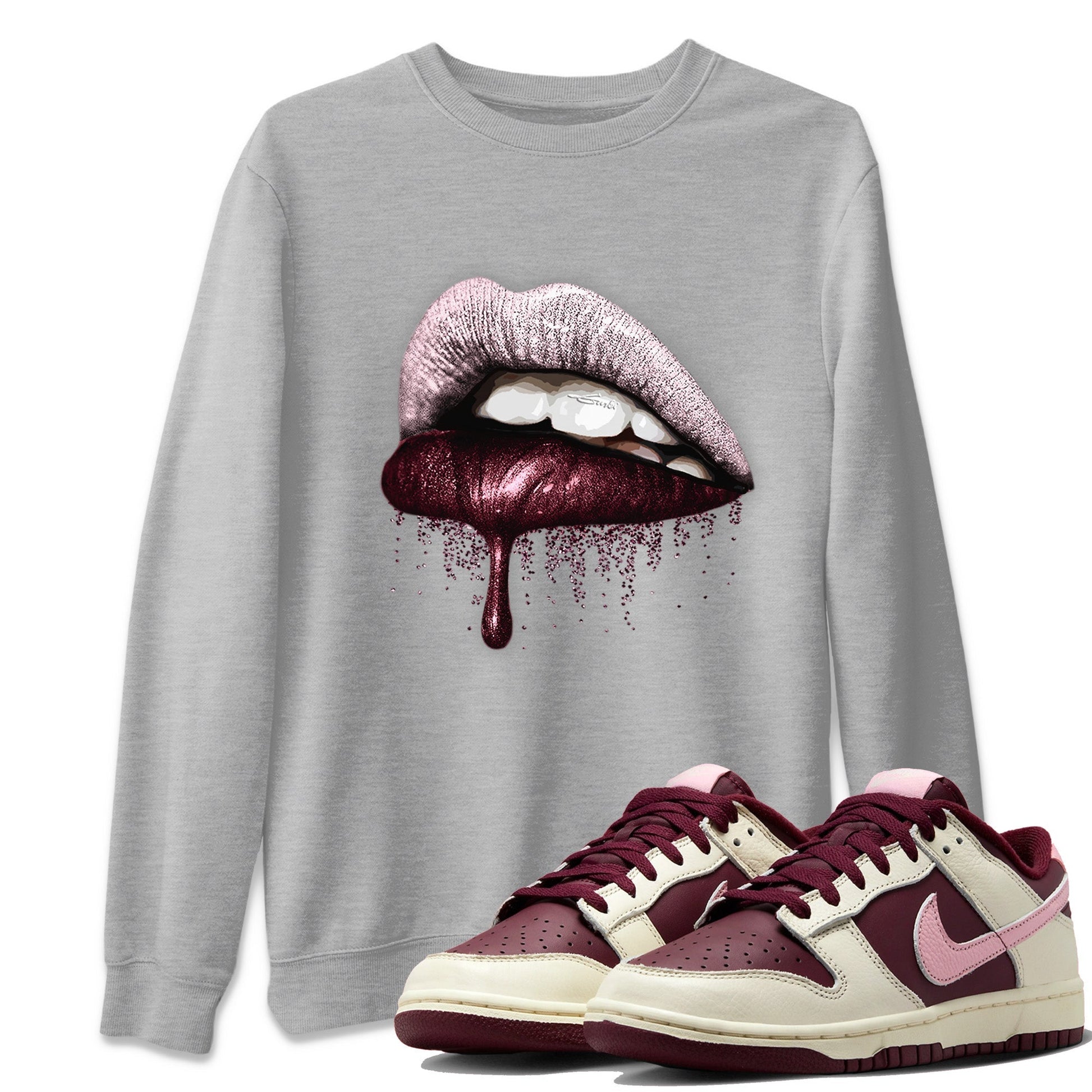 Dunk Valentines Day Sneaker Match Tees Dripping Lips Sneaker Tees Nike Dunk Valentine's Day Sneaker SNRT Sneaker Tees Unisex Shirts