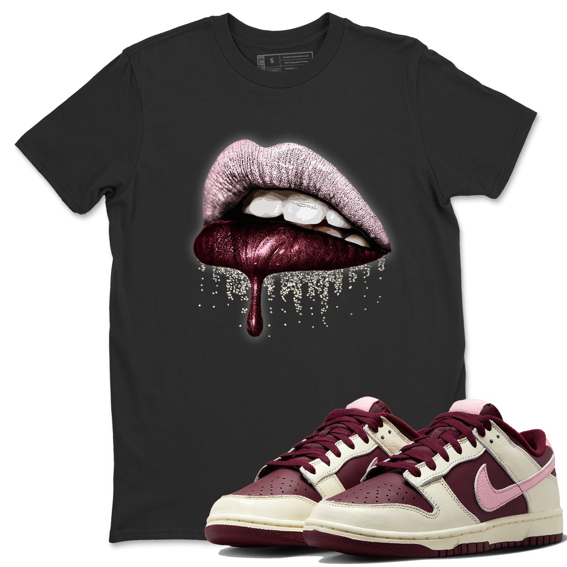 Dunk Valentines Day Sneaker Match Tees Dripping Lips Sneaker Tees Nike Dunk Valentine's Day Sneaker SNRT Sneaker Tees Unisex Shirts