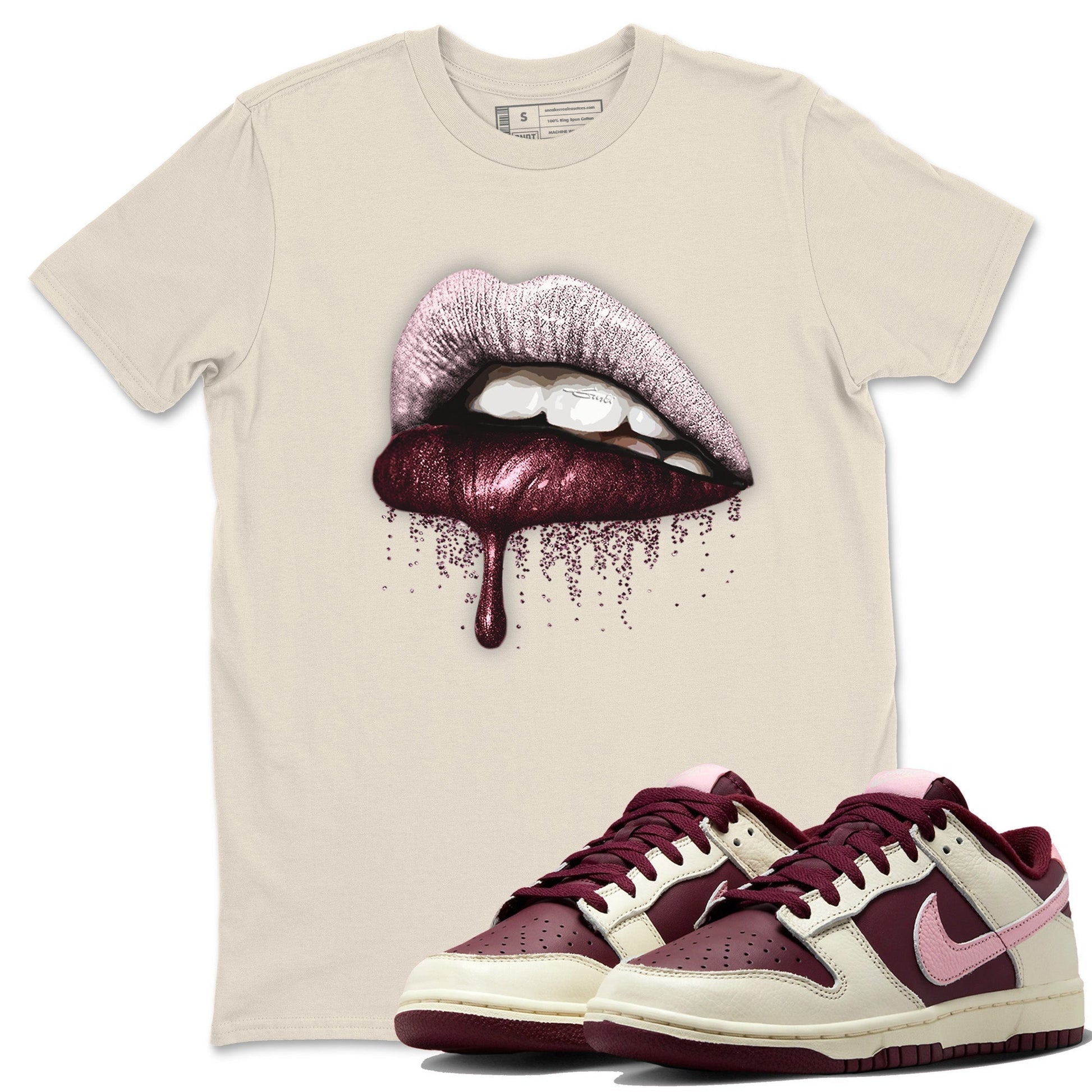 Dunk Valentines Day Sneaker Match Tees Dripping Lips Sneaker Tees Nike Dunk Valentine's Day Sneaker SNRT Sneaker Tees Unisex Shirts
