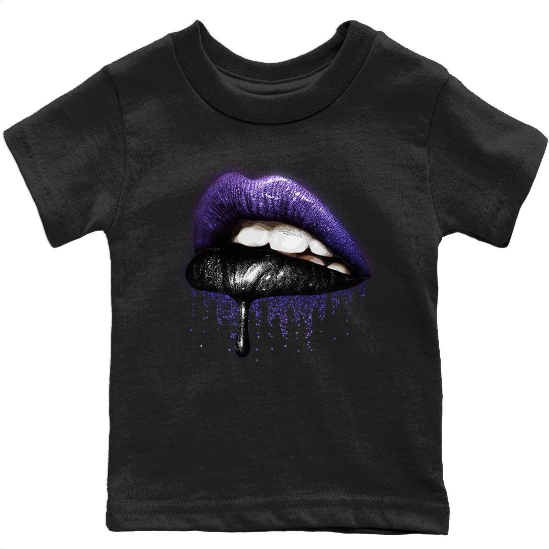 Jordan 13 Court Purple Sneaker Match Tees Dripping Lips Sneaker Tees Jordan 13 Court Purple Sneaker Release Tees Kids Shirts