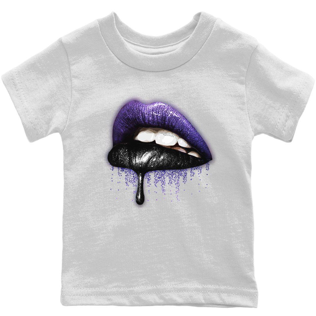 Jordan 13 Court Purple Sneaker Match Tees Dripping Lips Sneaker Tees Jordan 13 Court Purple Sneaker Release Tees Kids Shirts