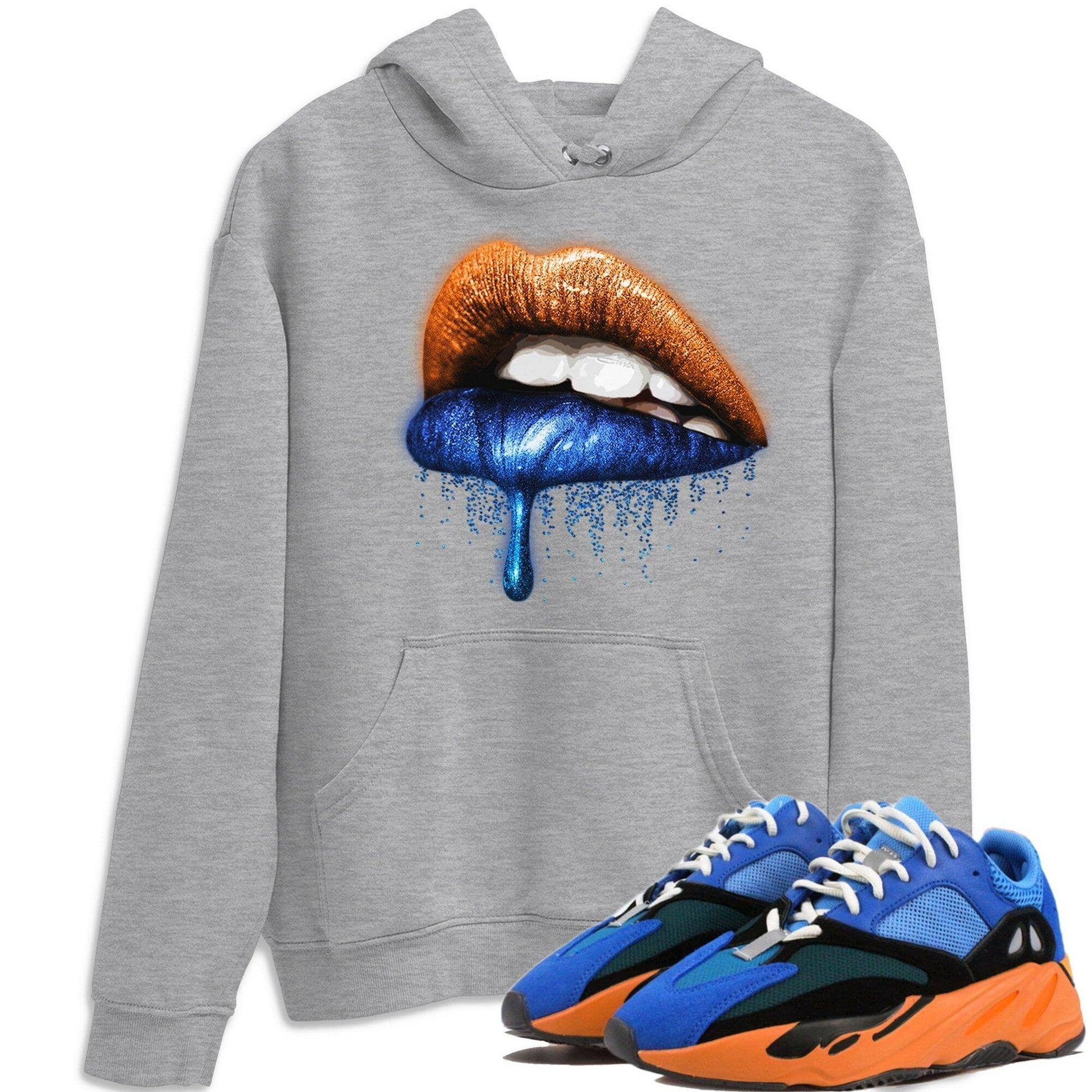 Yeezy 700 Bright Blue Sneaker Match Tees Dripping Lips Sneaker Tees Yeezy 700 Bright Blue Sneaker Release Tees Unisex Shirts