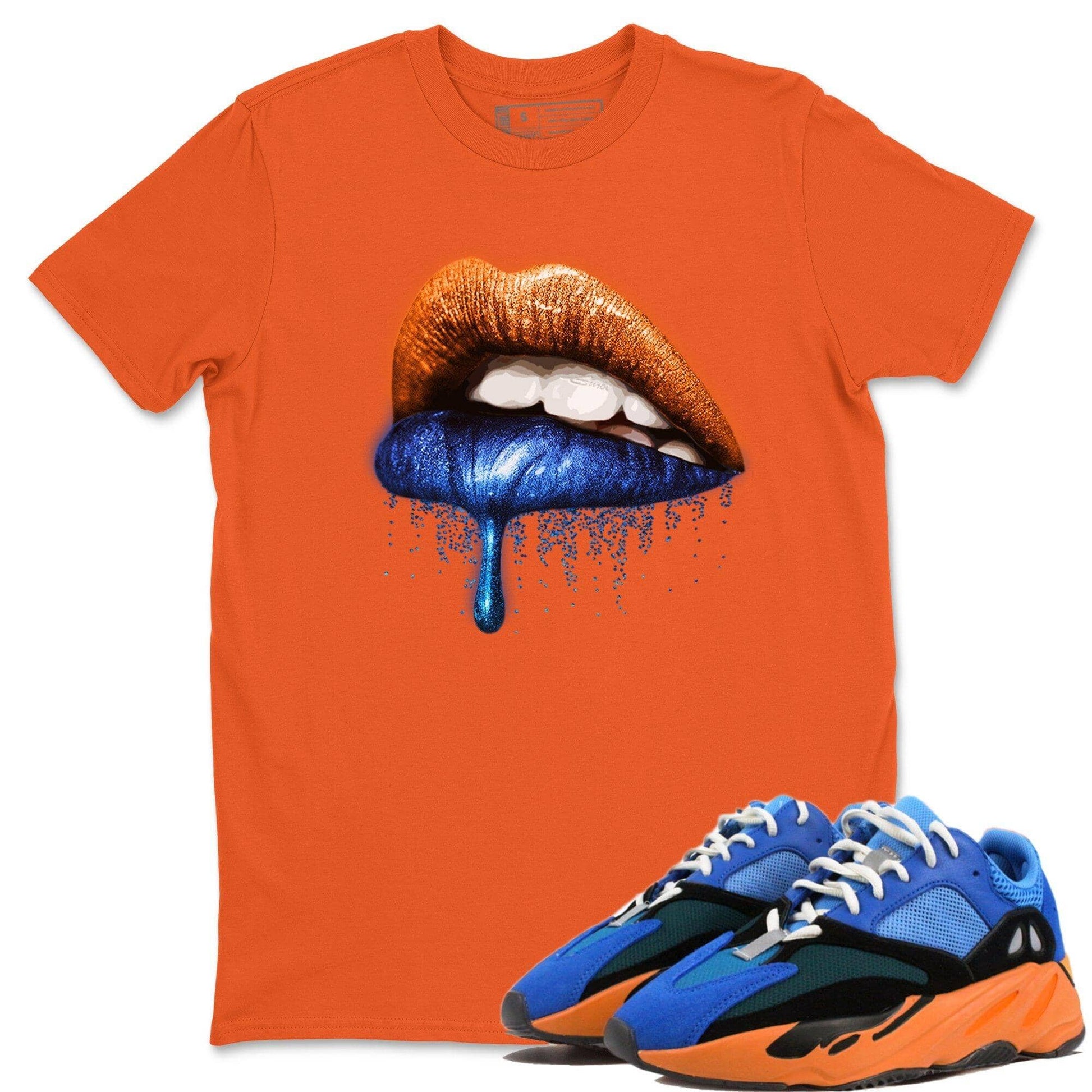 Yeezy 700 Bright Blue Sneaker Match Tees Dripping Lips Sneaker Tees Yeezy 700 Bright Blue Sneaker Release Tees Unisex Shirts