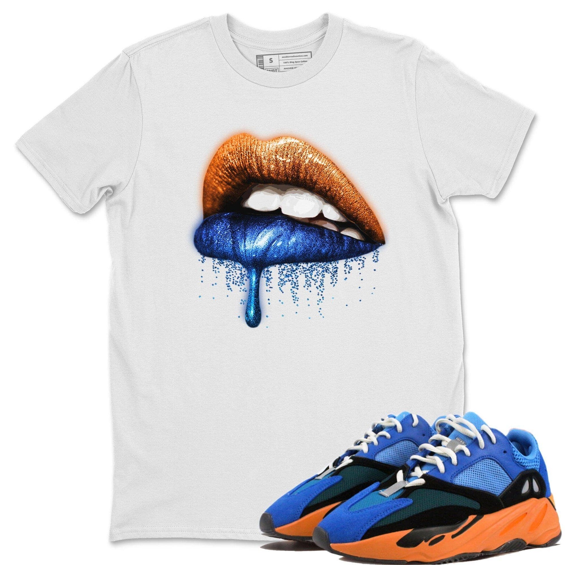 Yeezy 700 Bright Blue Sneaker Match Tees Dripping Lips Sneaker Tees Yeezy 700 Bright Blue Sneaker Release Tees Unisex Shirts