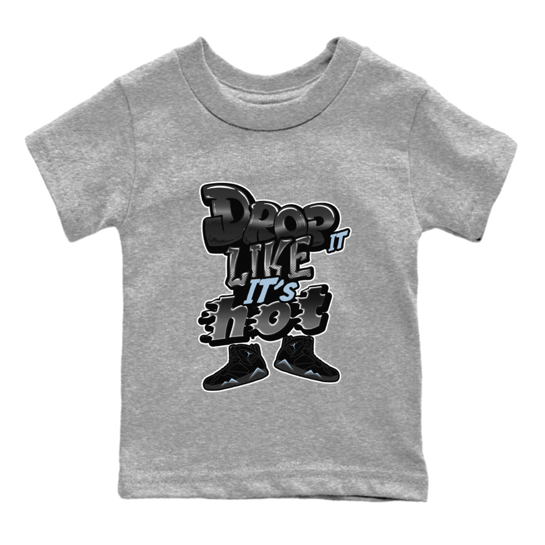 Air Jordan 7 Chambray shirt to match jordans Drop It Like It's Hot sneaker tees AJ7 Chambray SNRT Sneaker Release Tees Baby Toddler Heather Grey 2 T-Shirt