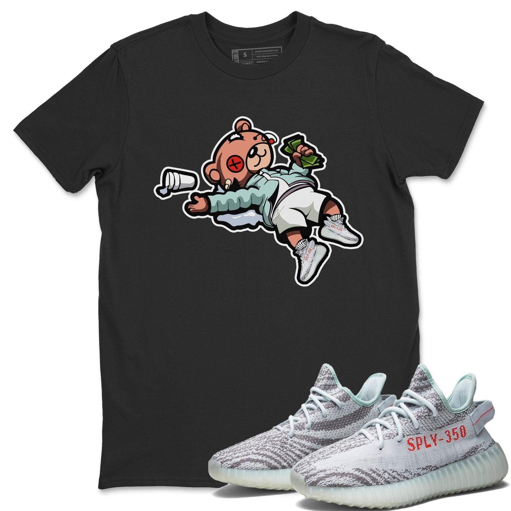 Yeezy 350 Blue Tint Sneaker Match Tees Drunk Teddy Bear Sneaker Tees Yeezy 350 Blue Tint Sneaker Release Tees Unisex Shirts