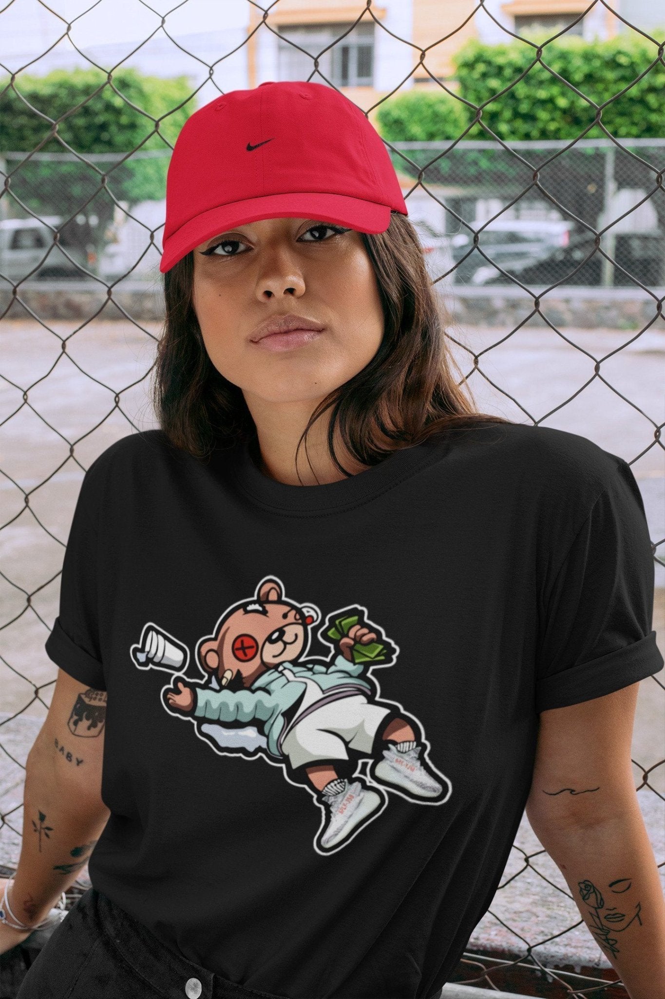 Yeezy 350 Blue Tint Sneaker Match Tees Drunk Teddy Bear Sneaker Tees Yeezy 350 Blue Tint Sneaker Release Tees Unisex Shirts