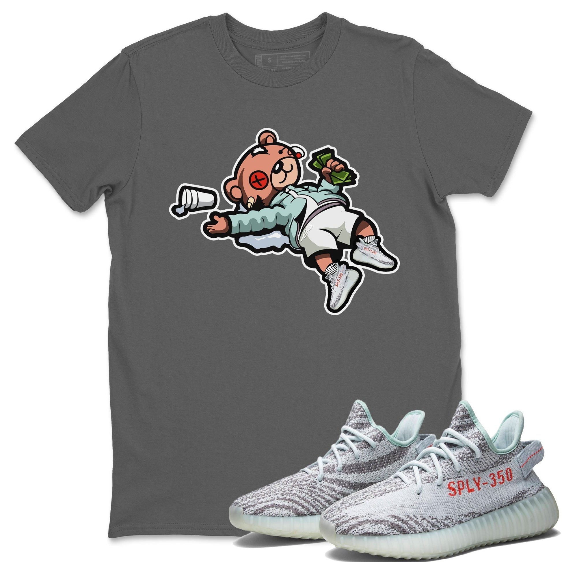 Yeezy 350 Blue Tint Sneaker Match Tees Drunk Teddy Bear Sneaker Tees Yeezy 350 Blue Tint Sneaker Release Tees Unisex Shirts