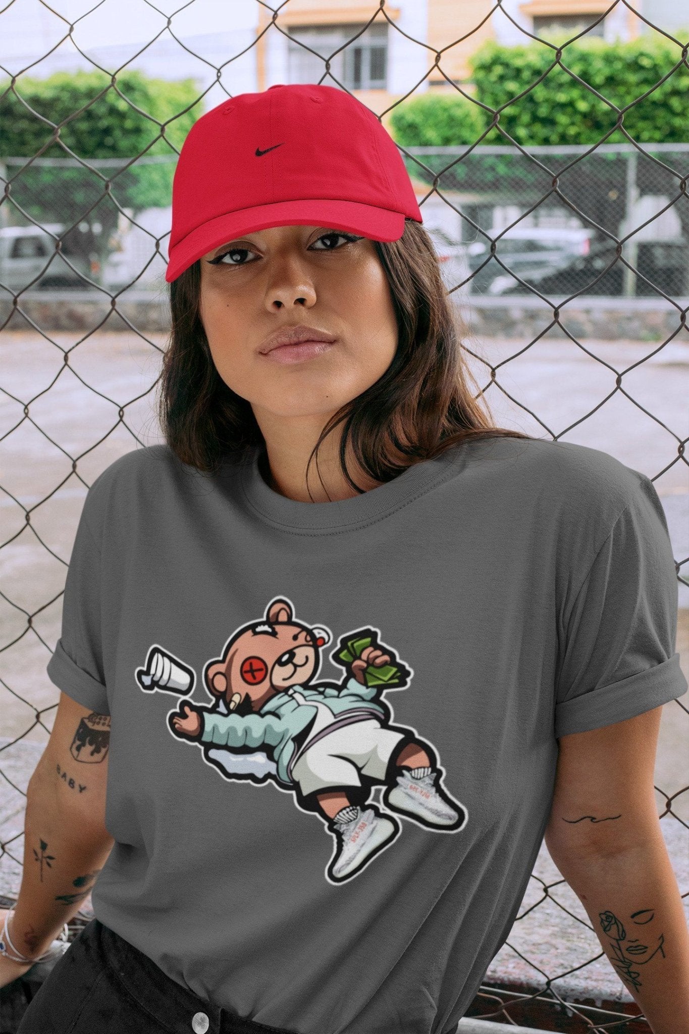 Yeezy 350 Blue Tint Sneaker Match Tees Drunk Teddy Bear Sneaker Tees Yeezy 350 Blue Tint Sneaker Release Tees Unisex Shirts