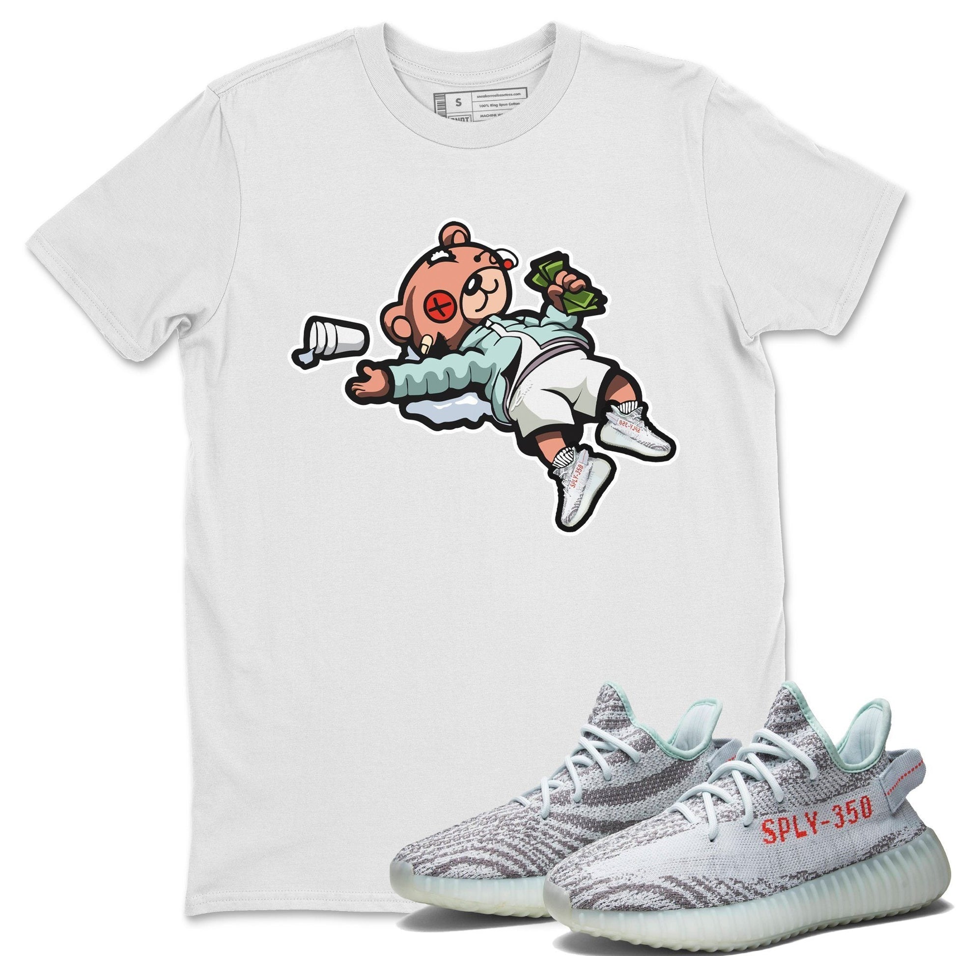 Yeezy 350 Blue Tint Sneaker Match Tees Drunk Teddy Bear Sneaker Tees Yeezy 350 Blue Tint Sneaker Release Tees Unisex Shirts