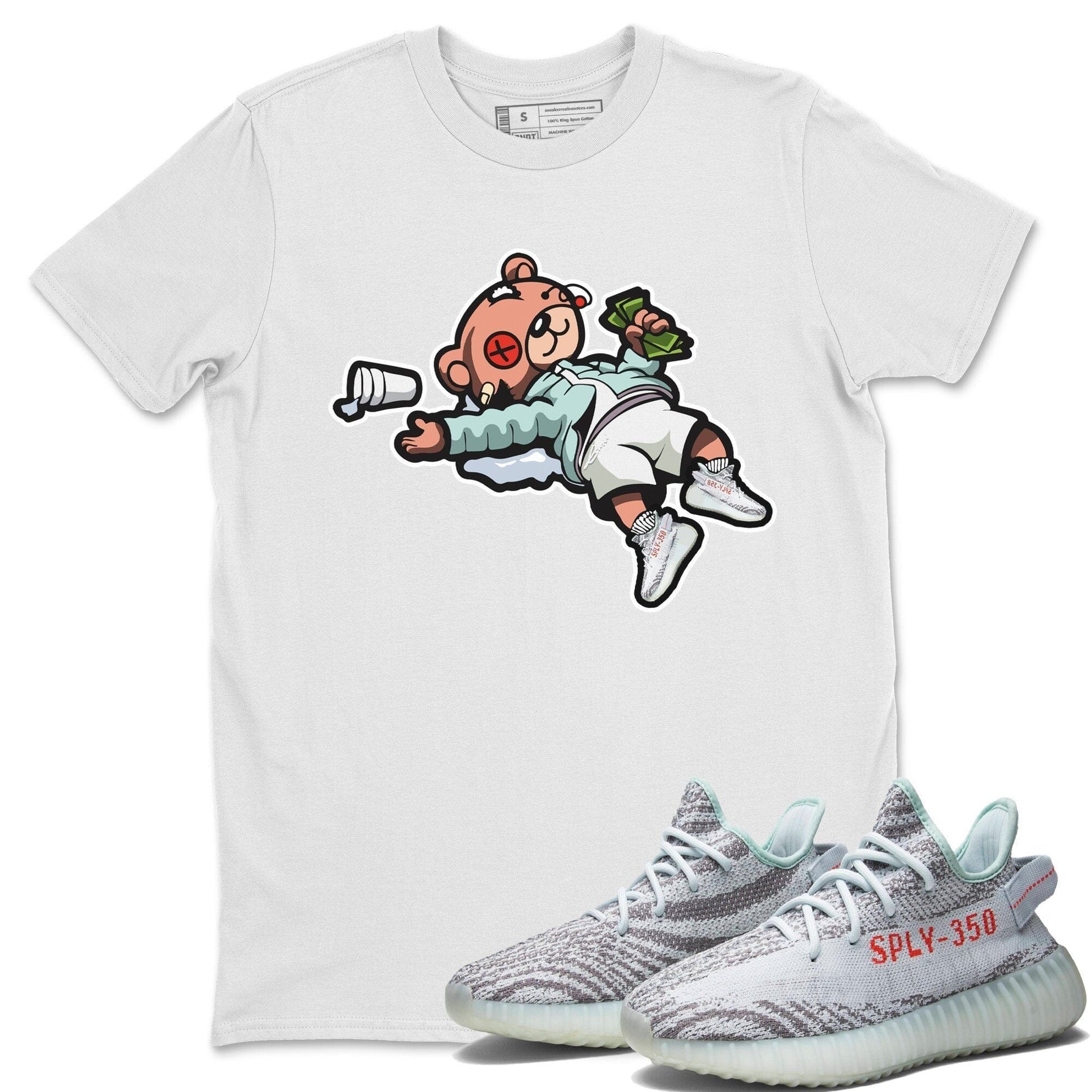 Yeezy 350 Blue Tint Sneaker Match Tees Drunk Teddy Bear Sneaker Tees Yeezy 350 Blue Tint Sneaker Release Tees Unisex Shirts
