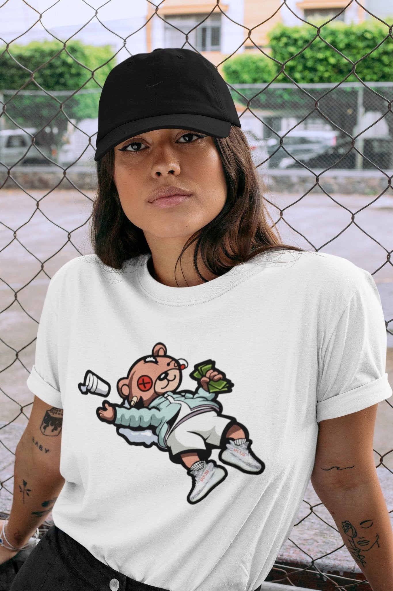 Yeezy 350 Blue Tint Sneaker Match Tees Drunk Teddy Bear Sneaker Tees Yeezy 350 Blue Tint Sneaker Release Tees Unisex Shirts