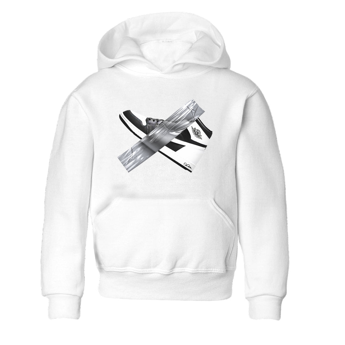 1s Black White shirt to match jordans Duct Tape sneaker tees Air Jordan 1 High OG Black White SNRT sneaker release tees baby toddler White 2 cotton Shirt