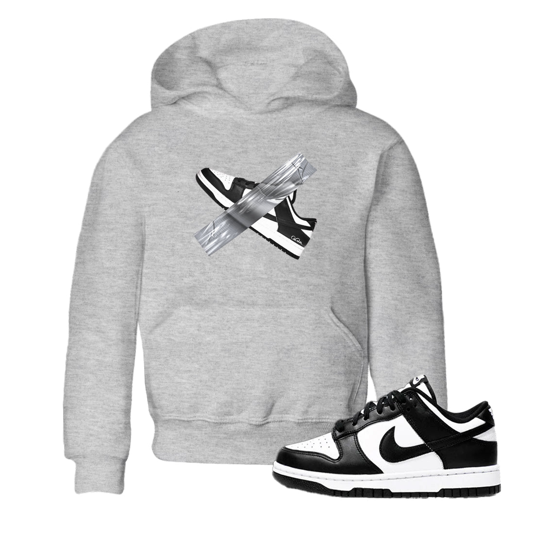 Dunk Panda shirt to match jordans Duct Tape sneaker tees Dunk Panda SNRT sneaker release tees baby toddler Heather Grey 1 cotton Shirt