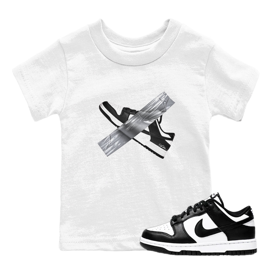 Dunk Panda shirt to match jordans Duct Tape sneaker tees Dunk Panda SNRT sneaker release tees baby toddler White 1 cotton Shirt