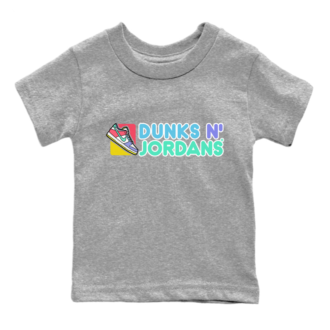 Dunk Easter Candy Sneaker Match Tees Dunks N Jordans Sneaker Tees Holiday Easter T-Shirt Sneaker Release Tees Kids Shirts Heather Grey 2