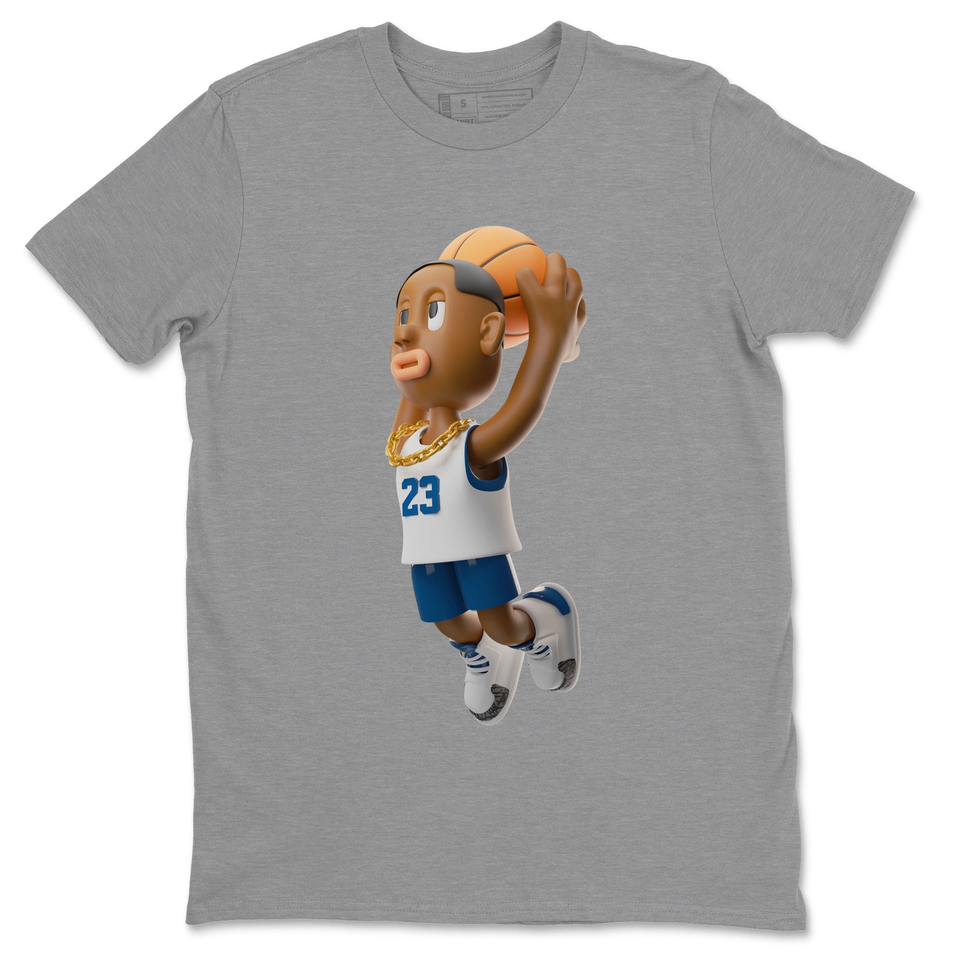 Air Jordan 3 Wizards Sneaker Match Tees Dunkshot Boy Sneaker Tees AJ3 NBA Wizards Sneaker Release Tees Unisex Shirts Heather Grey 2
