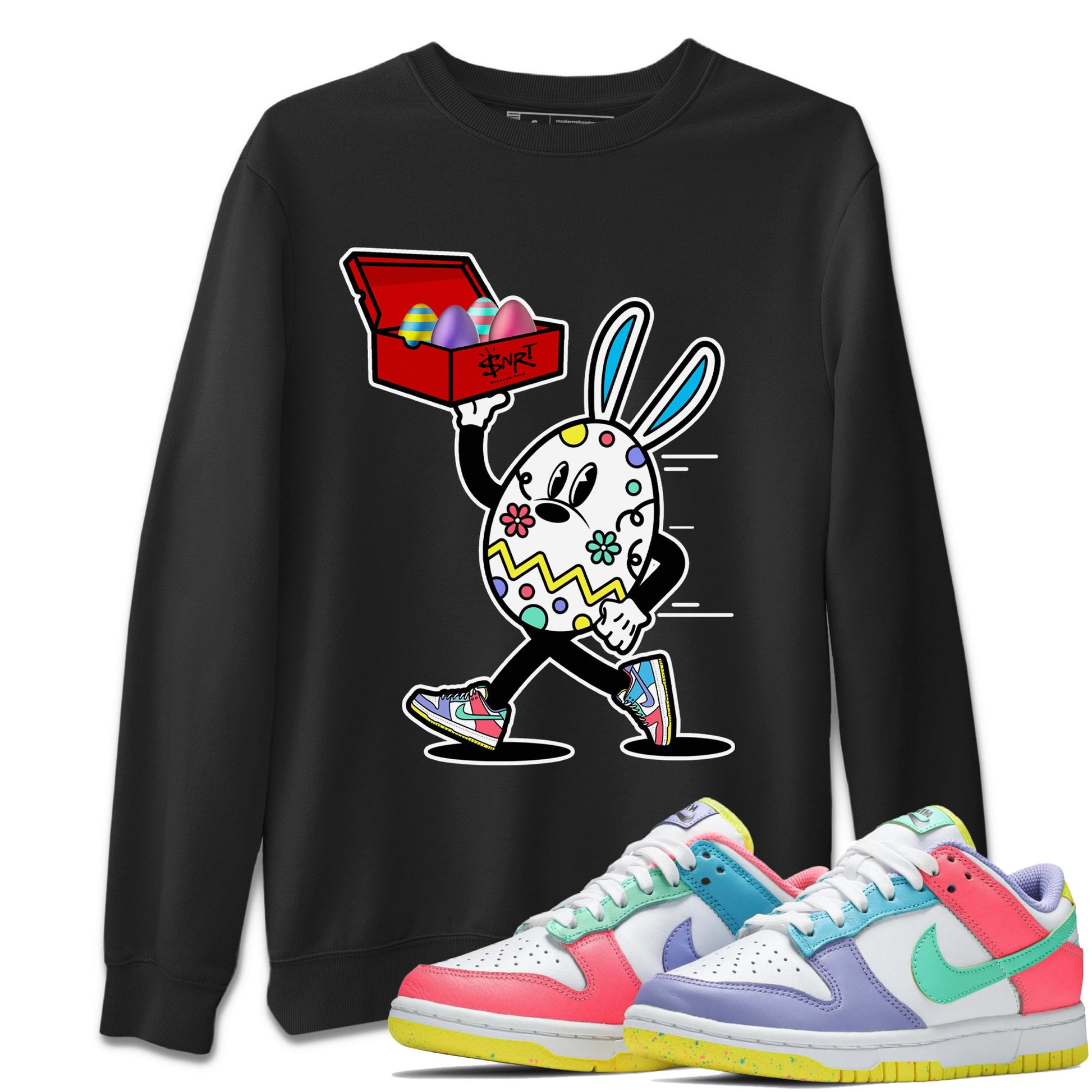 Dunk Easter Candy Easter Egg Hunter Crew Neck Sneaker Tees Holiday Easter T-Shirt Sneaker T-Shirts Size Chart