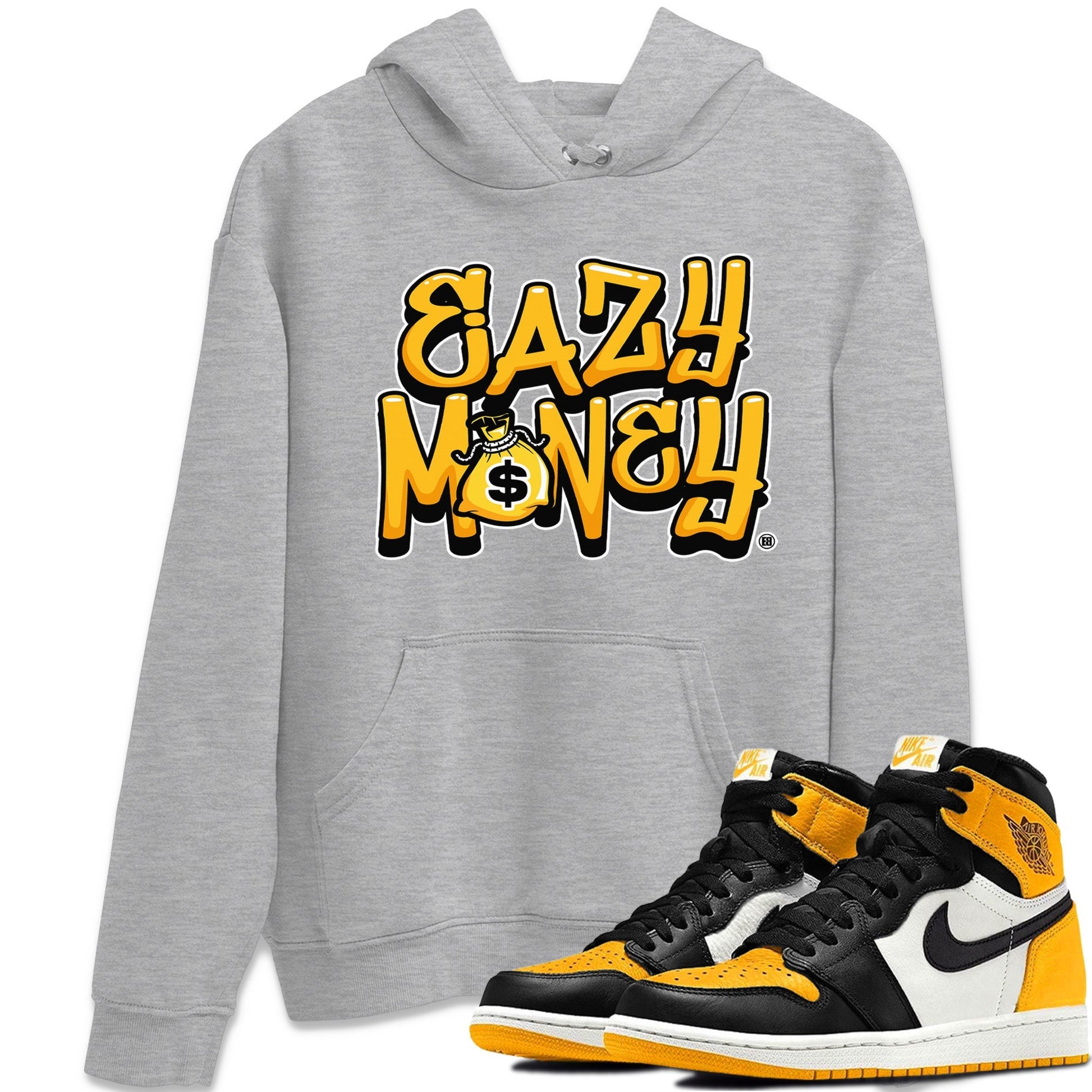 Jordan 1 Yellow Toe Sneaker Match Tees Easy Money Sneaker Tees Jordan 1 Yellow Toe Sneaker Release Tees Unisex Shirts