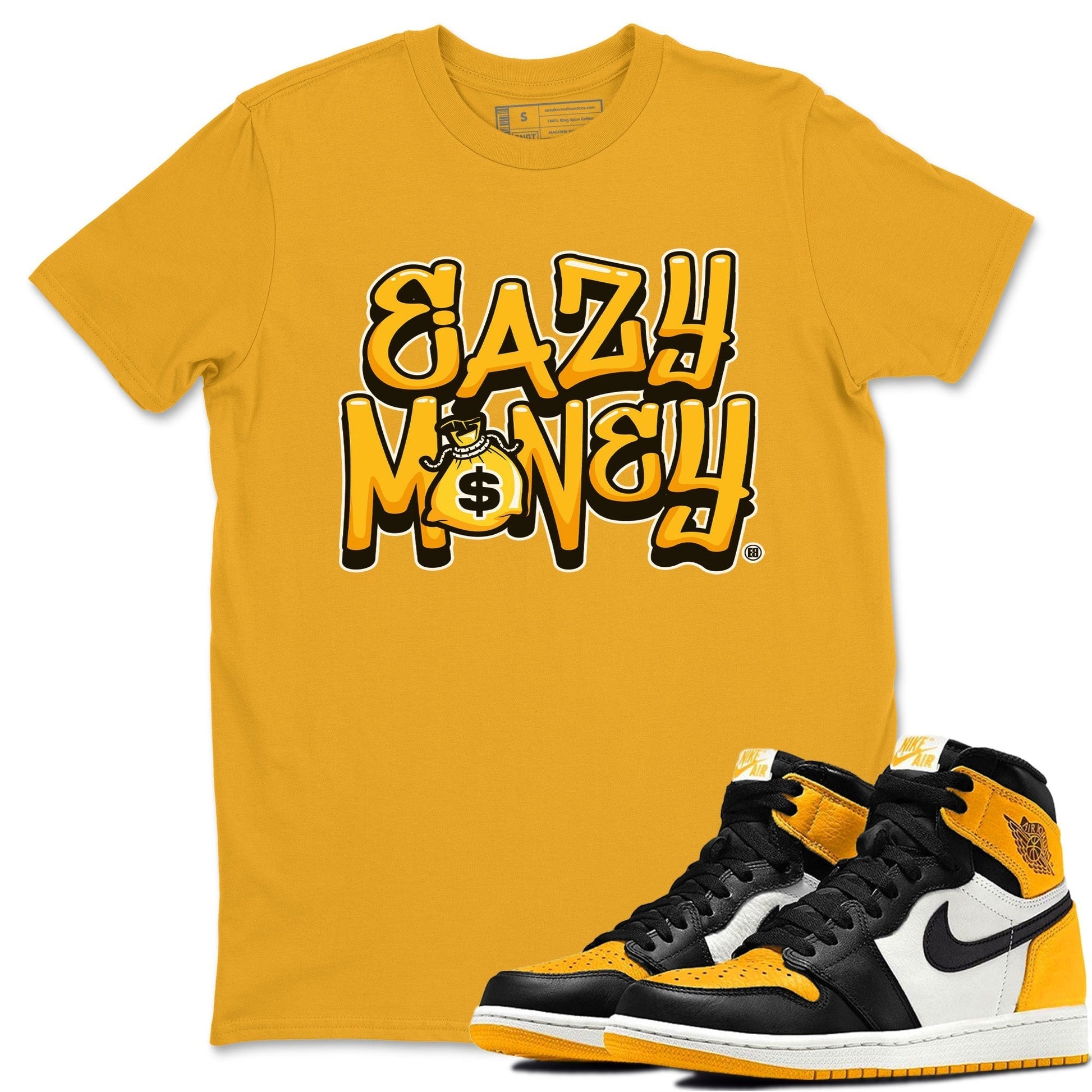 Jordan 1 Yellow Toe Sneaker Match Tees Easy Money Sneaker Tees Jordan 1 Yellow Toe Sneaker Release Tees Unisex Shirts