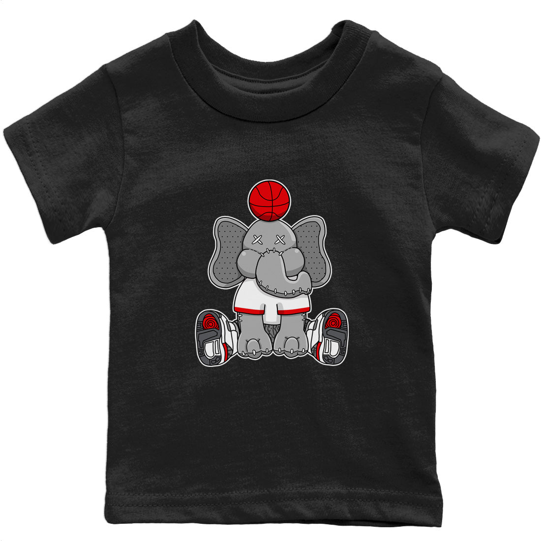 Jordan 3 Fire Red Sneaker Match Tees Elephant Doll Sneaker Tees Jordan 3 Fire Red Sneaker Release Tees Kids Shirts