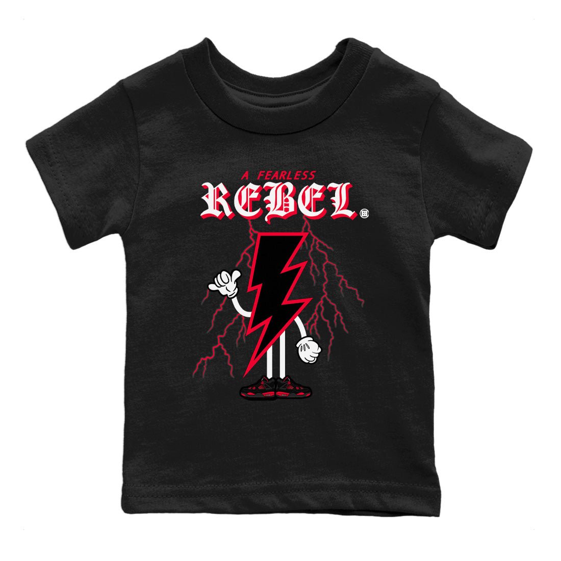 Air Jordan 4 Red Thunder Fearless Rebel Baby and Kids Sneaker Tees Jordan 4 Retro Red Thunder Kids Sneaker Tees Washing and Care Tip