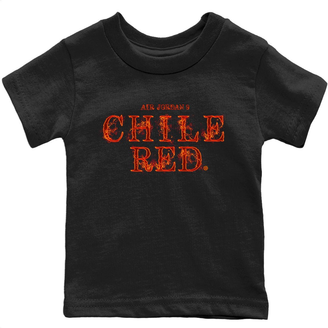 Jordan 9 Chile Red Sneaker Match Tees Fire Letters Sneaker Tees Jordan 9 Chile Red Sneaker Release Tees Kids Shirts