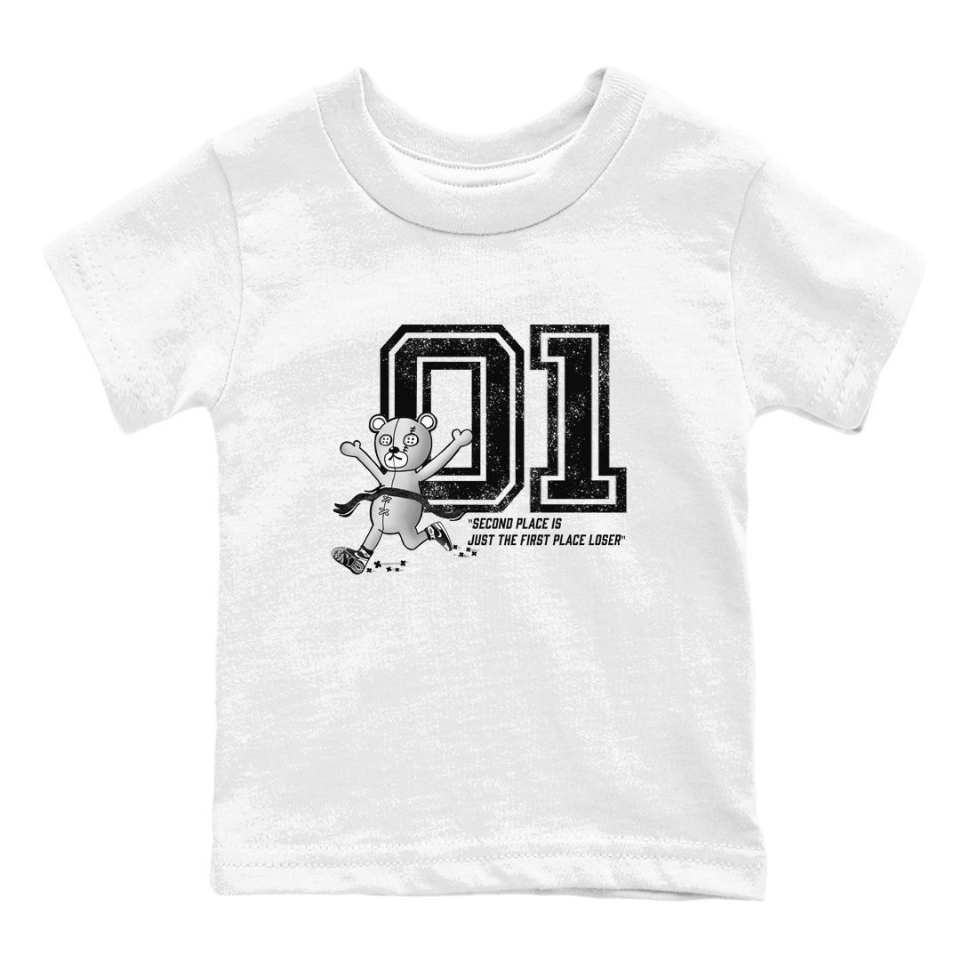 1s Black White shirt to match jordans First Place Winner sneaker tees Air Jordan 1 Retro Black White SNRT sneaker release tees baby toddler White 2 cotton Shirt