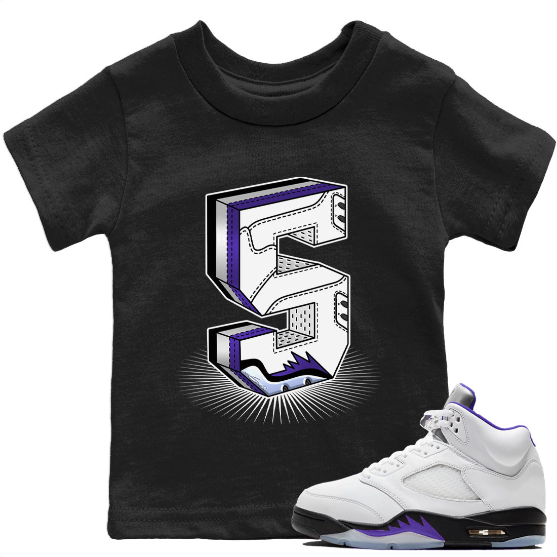 Jordan 5 Concord Sneaker Match Tees Five Statue Sneaker Tees Jordan 5 Concord Sneaker Release Tees Kids Shirts