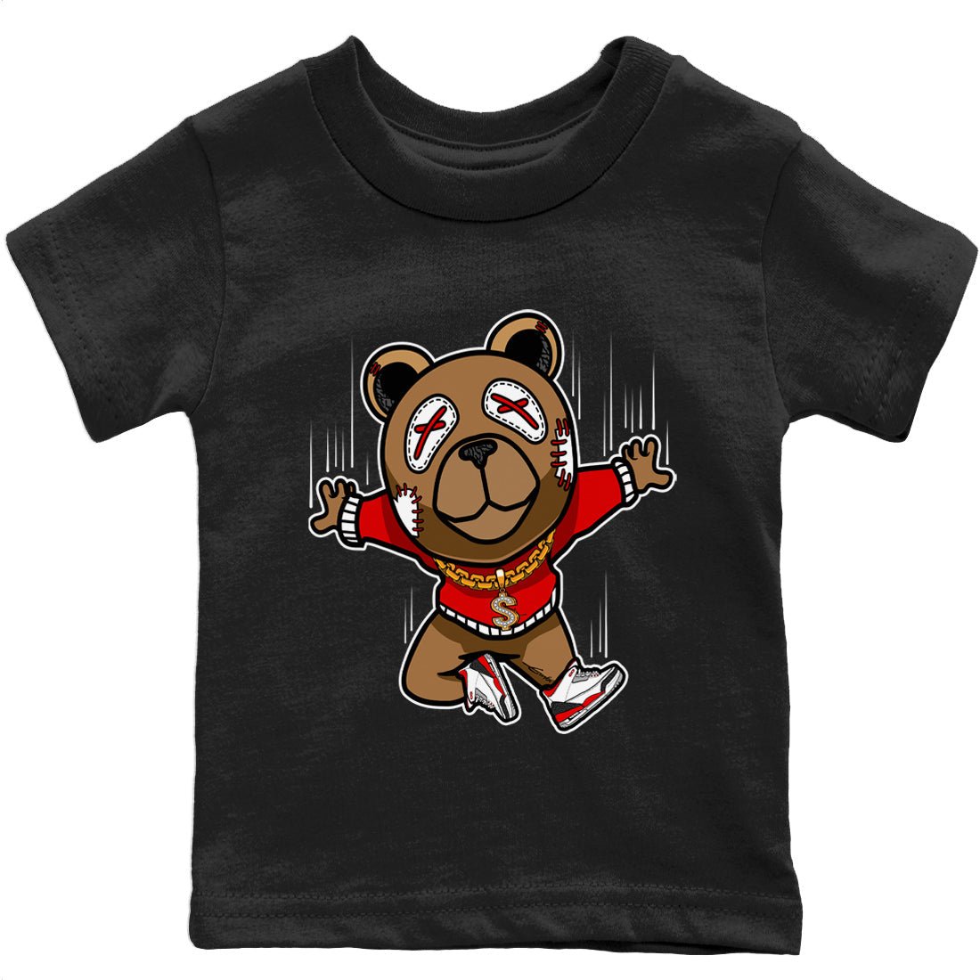 Jordan 3 Fire Red Sneaker Match Tees Flying Bear Sneaker Tees Jordan 3 Fire Red Sneaker Release Tees Kids Shirts
