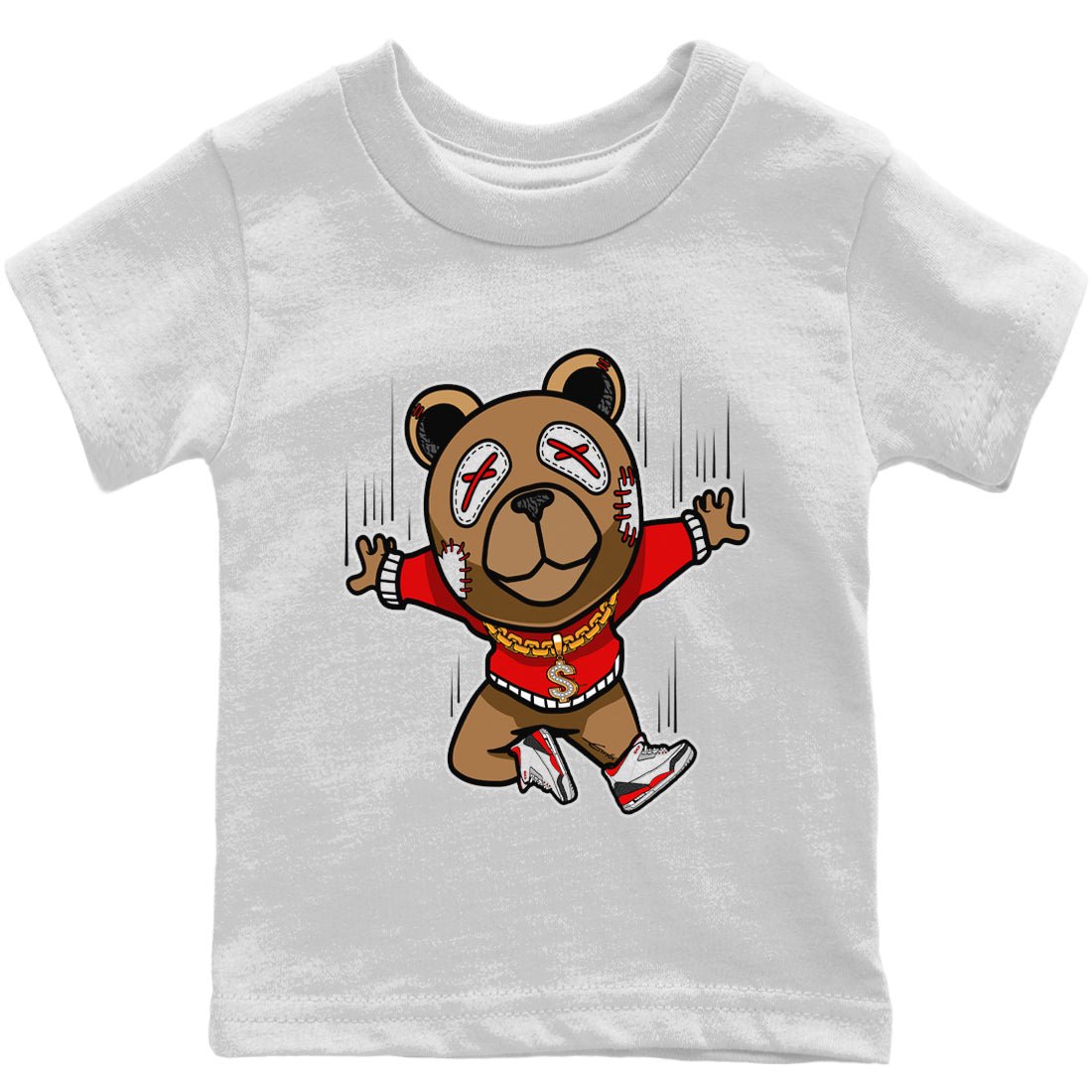 Jordan 3 Fire Red Sneaker Match Tees Flying Bear Sneaker Tees Jordan 3 Fire Red Sneaker Release Tees Kids Shirts