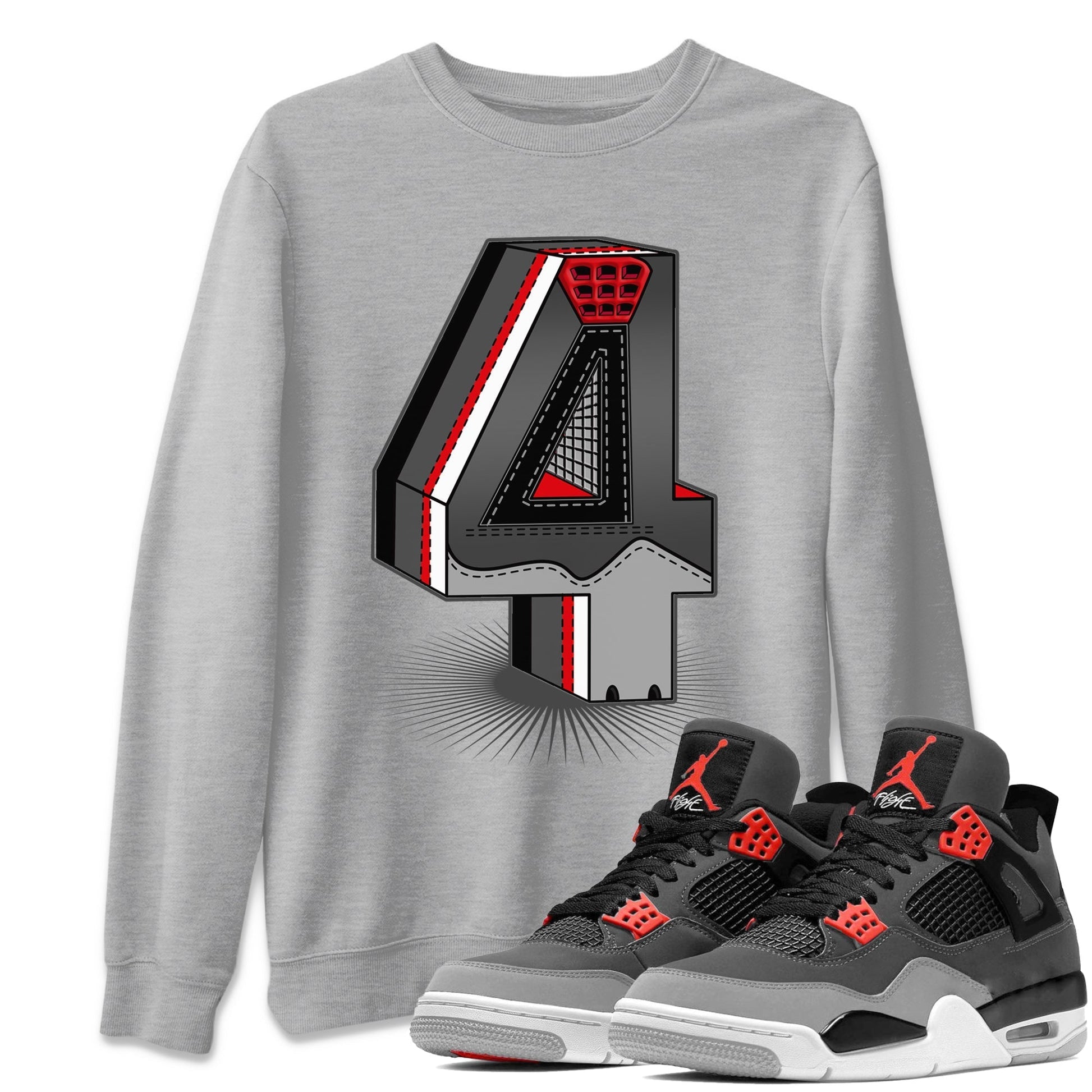 Jordan 4 Infrared Sneaker Match Tees Four Statue Sneaker Tees Jordan 4 Infrared Sneaker Release Tees Unisex Shirts