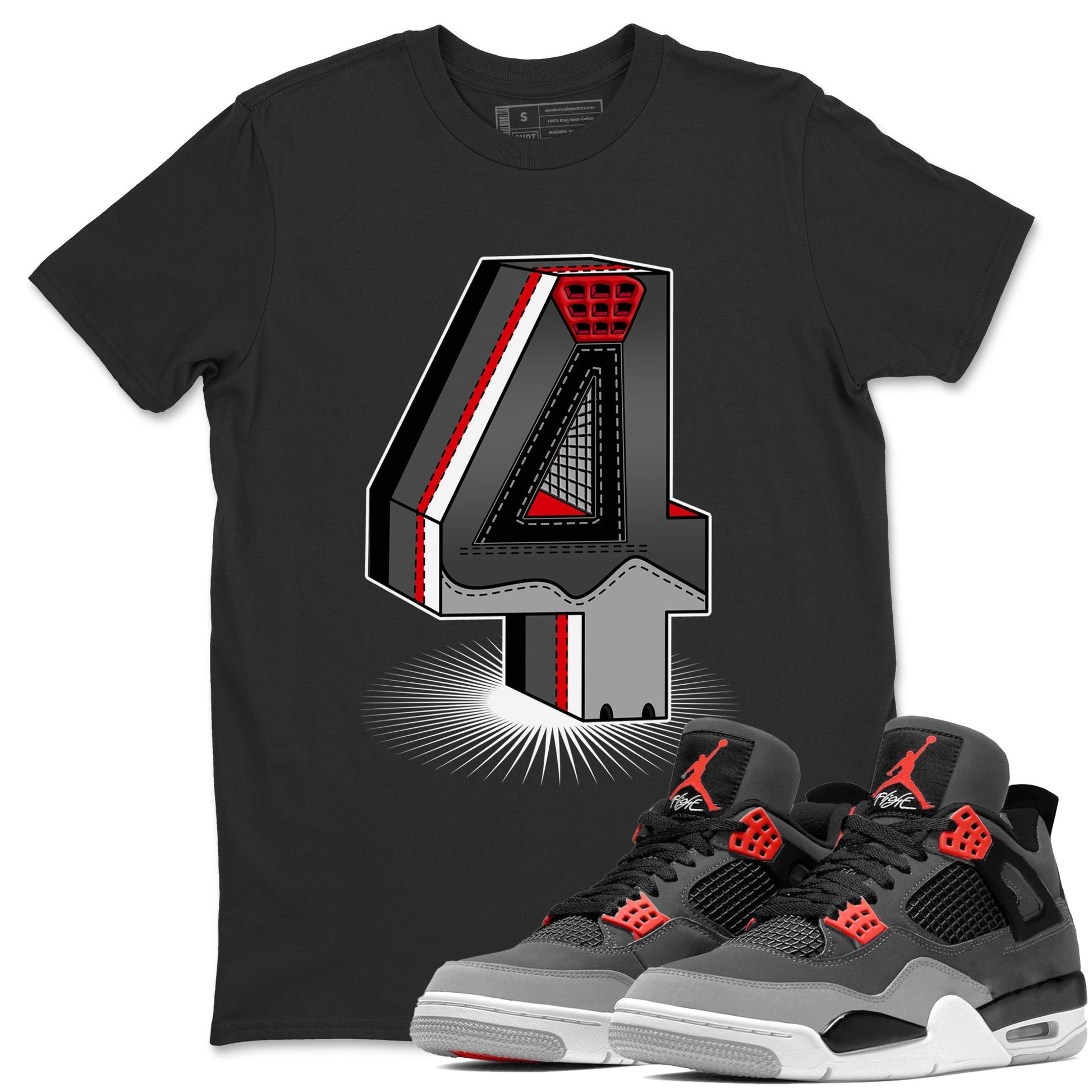 Jordan 4 Infrared Sneaker Match Tees Four Statue Sneaker Tees Jordan 4 Infrared Sneaker Release Tees Unisex Shirts