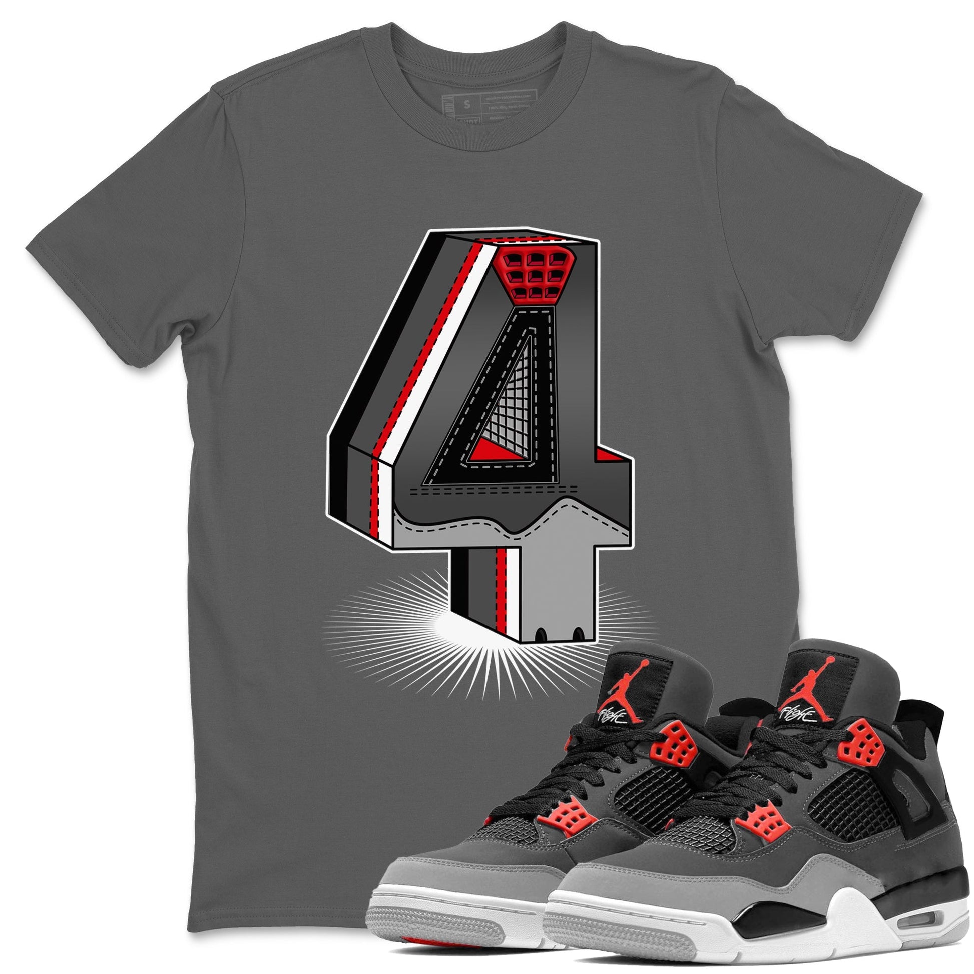 Jordan 4 Infrared Sneaker Match Tees Four Statue Sneaker Tees Jordan 4 Infrared Sneaker Release Tees Unisex Shirts