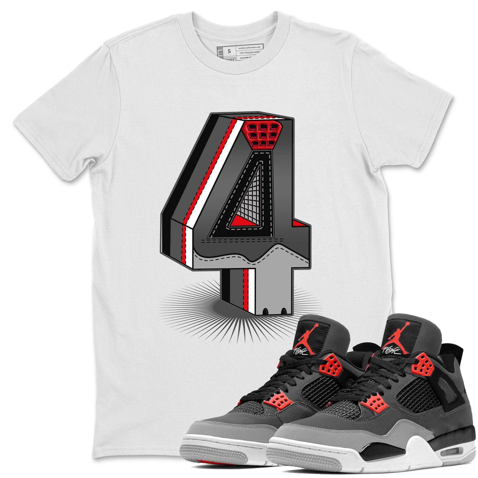 Jordan 4 Infrared Sneaker Match Tees Four Statue Sneaker Tees Jordan 4 Infrared Sneaker Release Tees Unisex Shirts