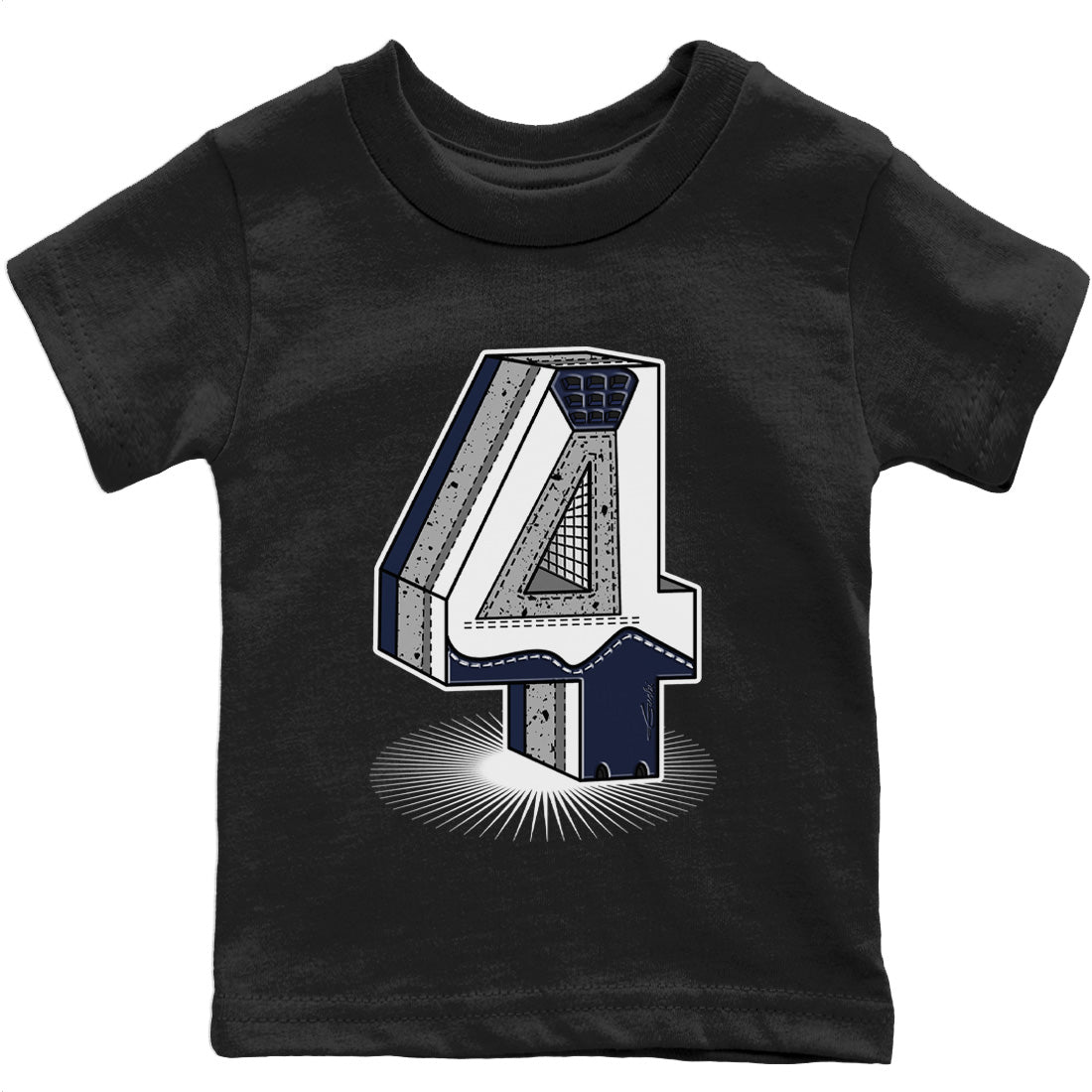 Jordan 4 Midnight Navy Sneaker Match Tees Four Statue Sneaker Tees Jordan 4 Midnight Navy Sneaker Release Tees Kids Shirts