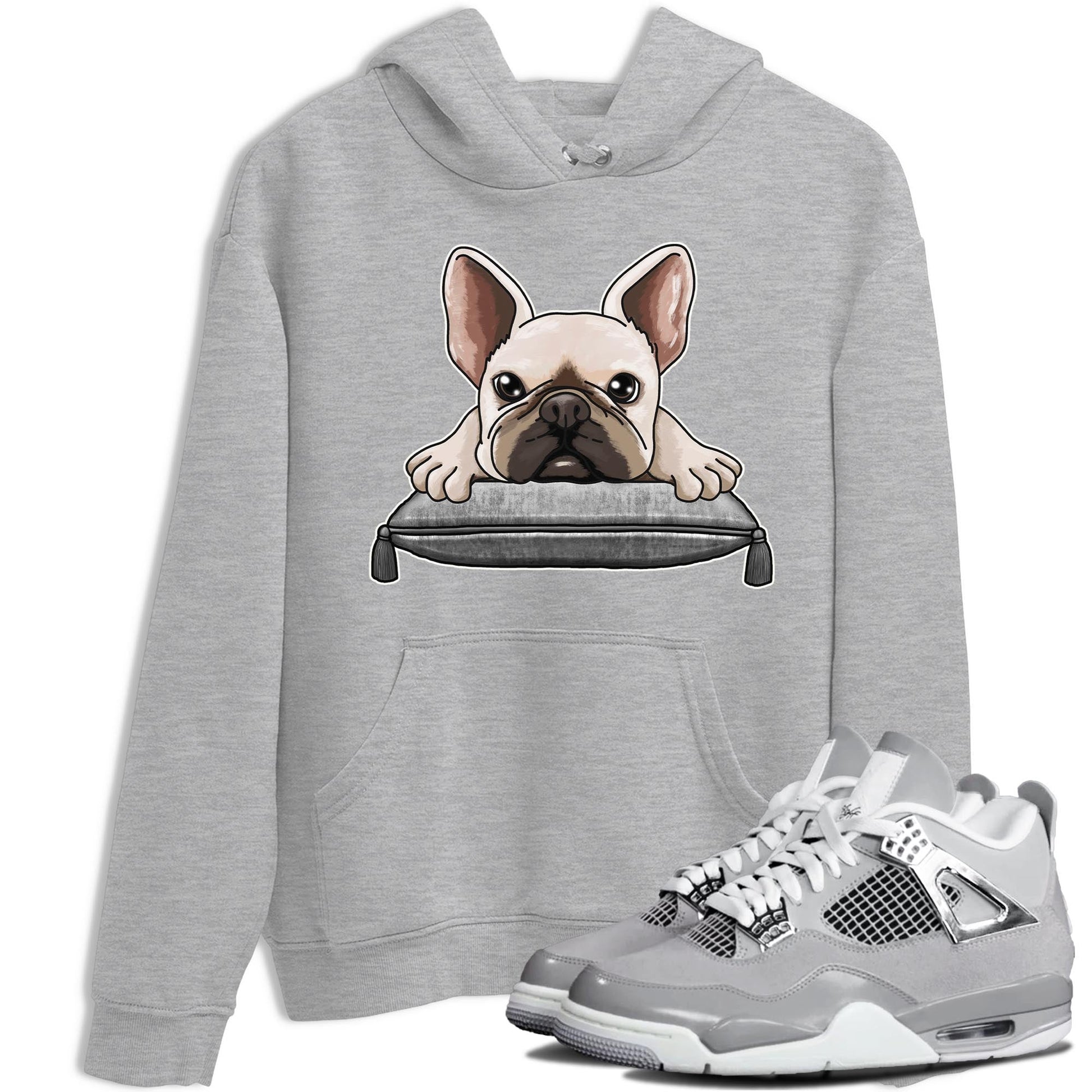 AJ4 Frozen Moments shirt to match jordans French Bulldog sneaker tees Crew Neck AJ4 Frozen Moments SNRT Sneaker Release Tees Unisex Casual Shirts Heather Grey 1 T-Shirt