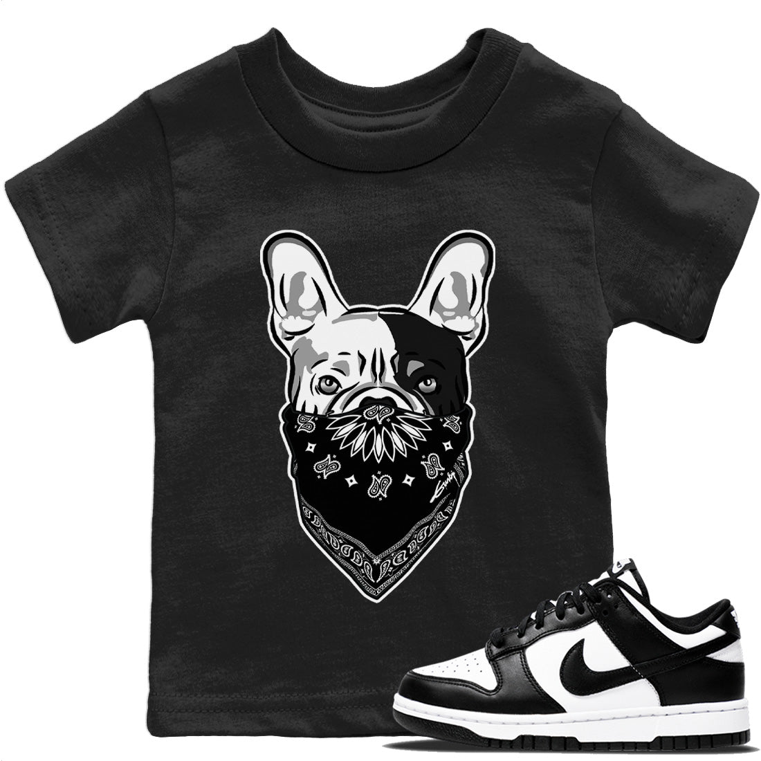 Dunk Panda Sneaker Match Tees French Bulldog Bandana Sneaker Tees Dunk Panda Sneaker Release Tees Kids Shirts